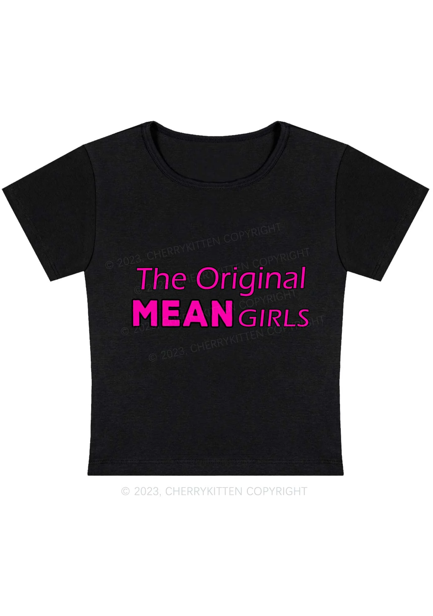 Curvy The Original Mean Girls Baby Tee Cherrykitten - Image 3