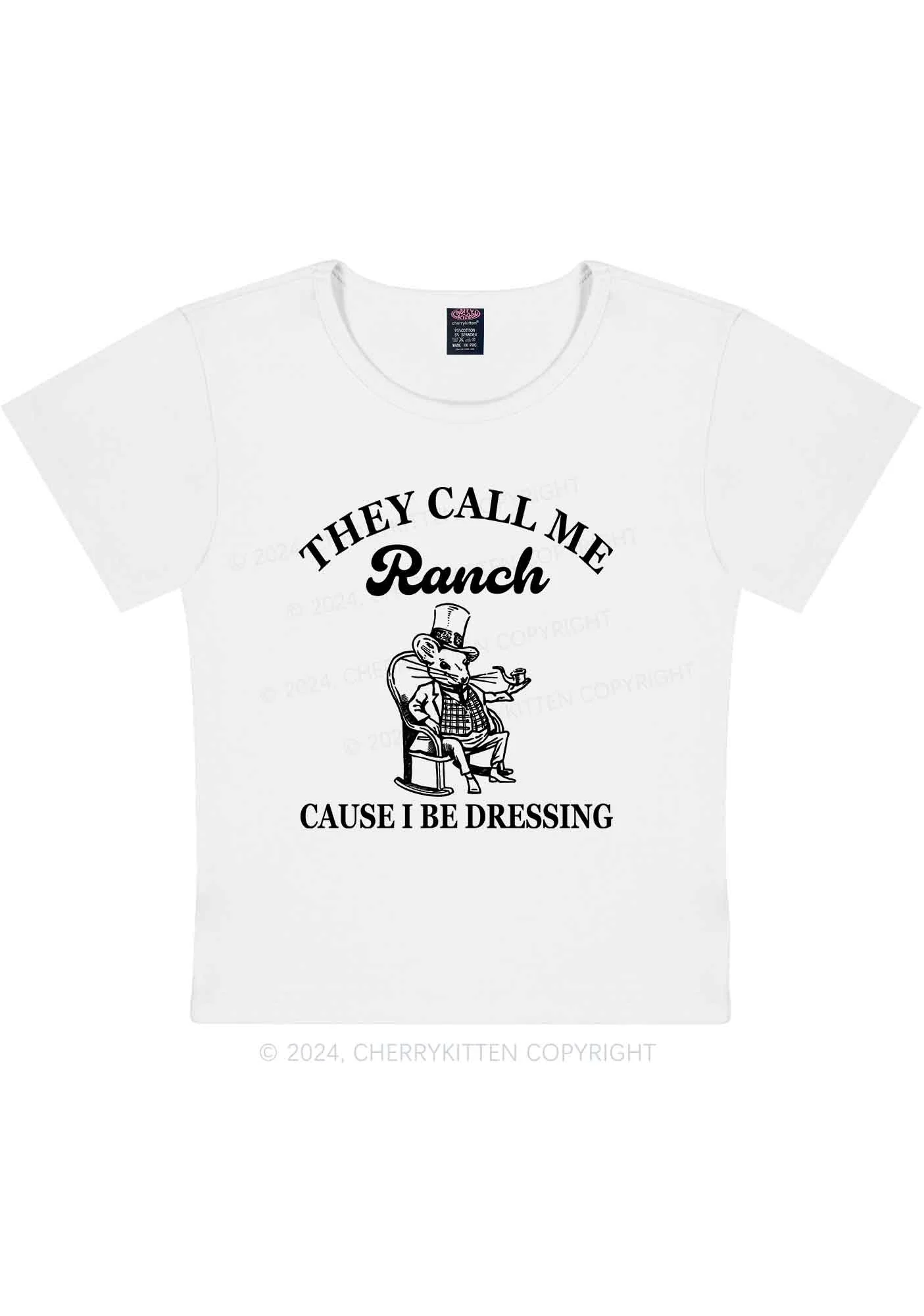 Curvy They Call Me Ranch Y2K Baby Tee Cherrykitten - Image 2