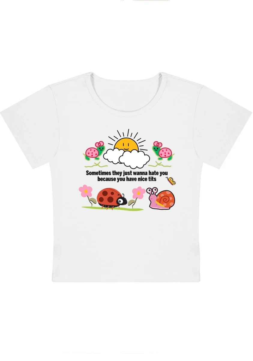 Curvy They Just Hate You  Baby Tee - Image 3