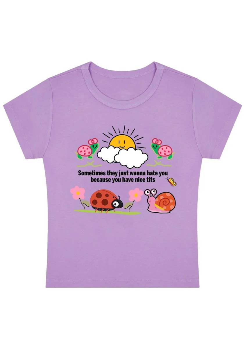 Curvy They Just Hate You  Baby Tee - Image 4