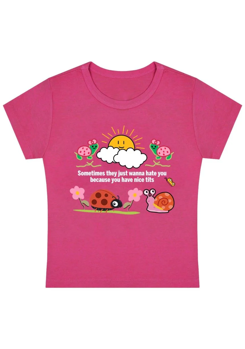 Curvy They Just Hate You  Baby Tee - Image 5