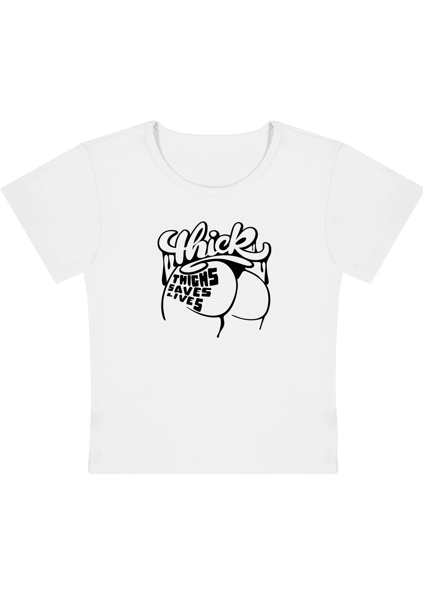 Curvy Thick Thighs Save Lives Baby Tee - Image 2