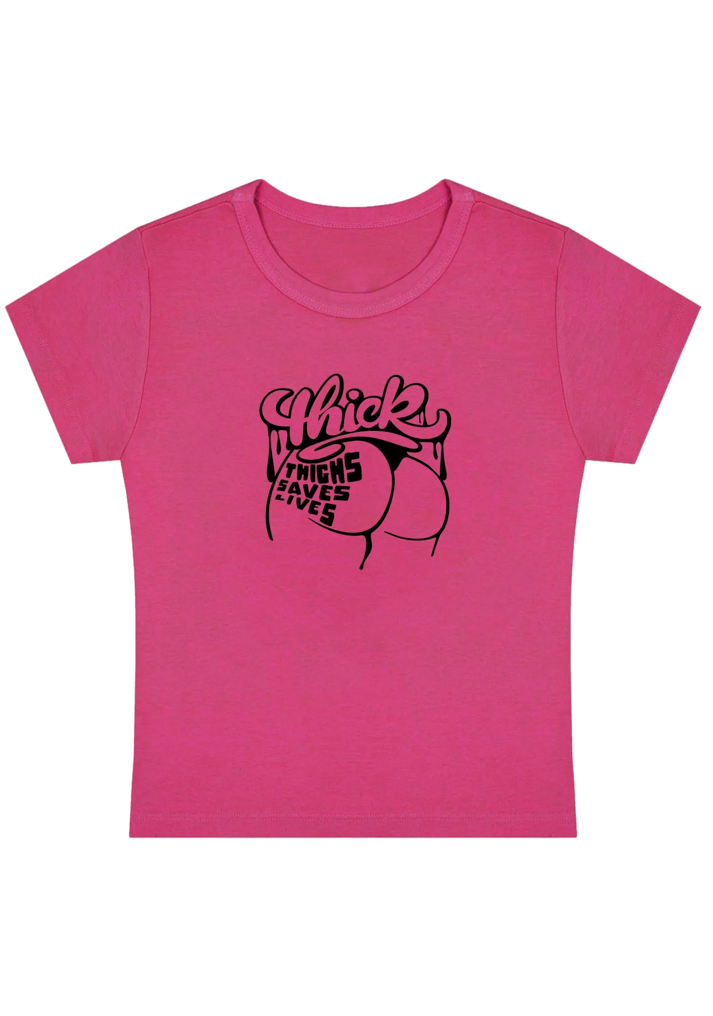 Curvy Thick Thighs Save Lives Baby Tee - Image 3