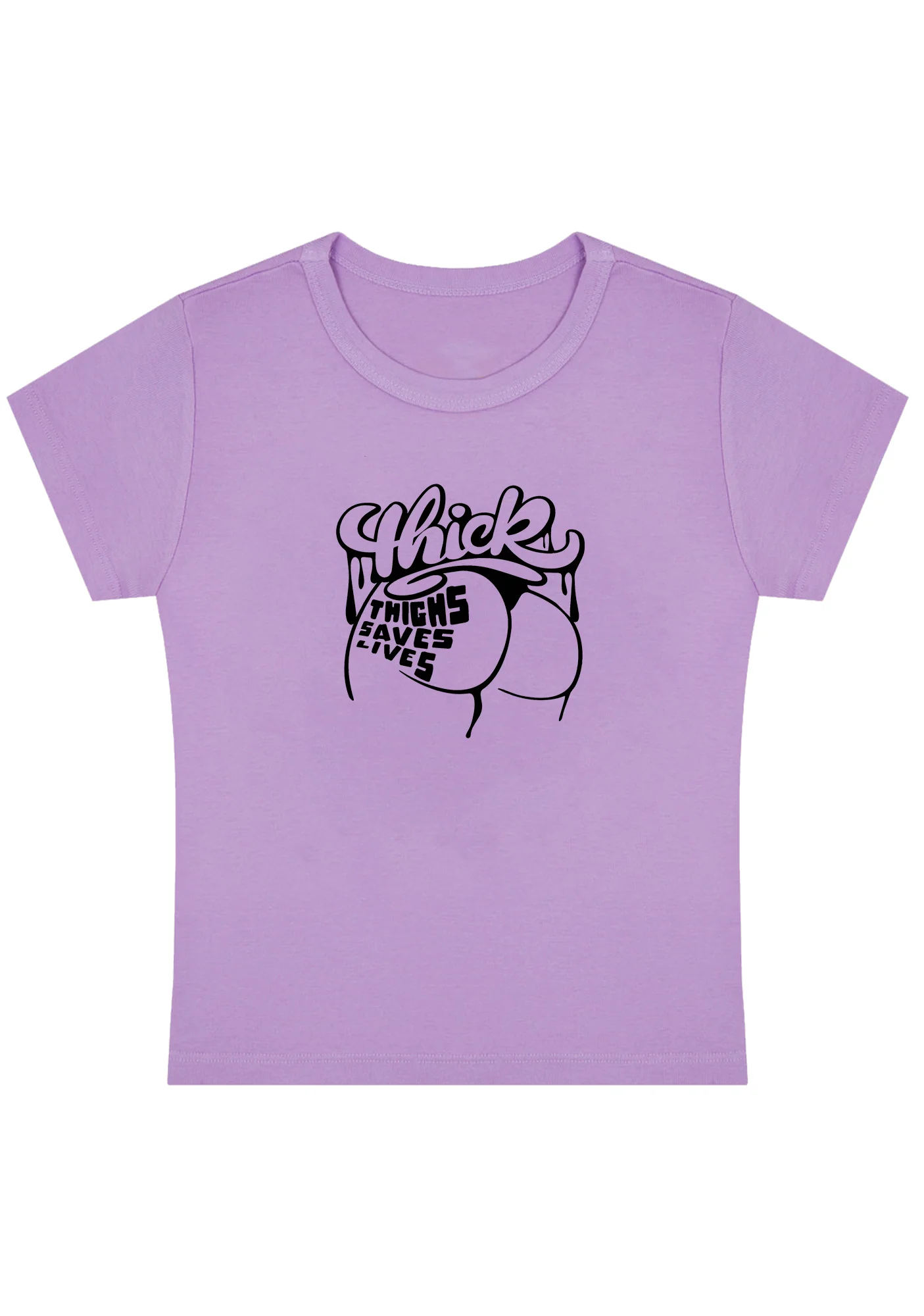 Curvy Thick Thighs Save Lives Baby Tee - Image 4