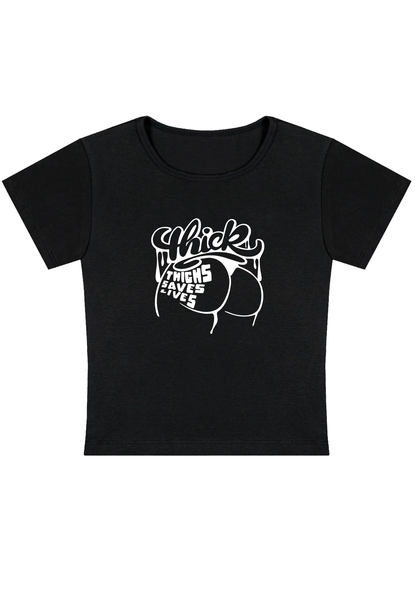Curvy Thick Thighs Save Lives Baby Tee - Image 5