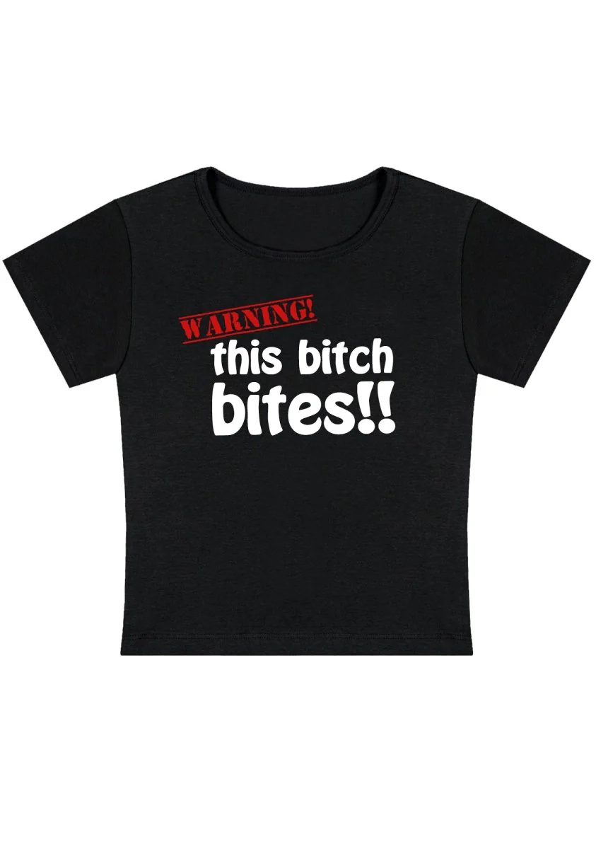 Curvy This Bxtch Bites Baby Tee - Image 2