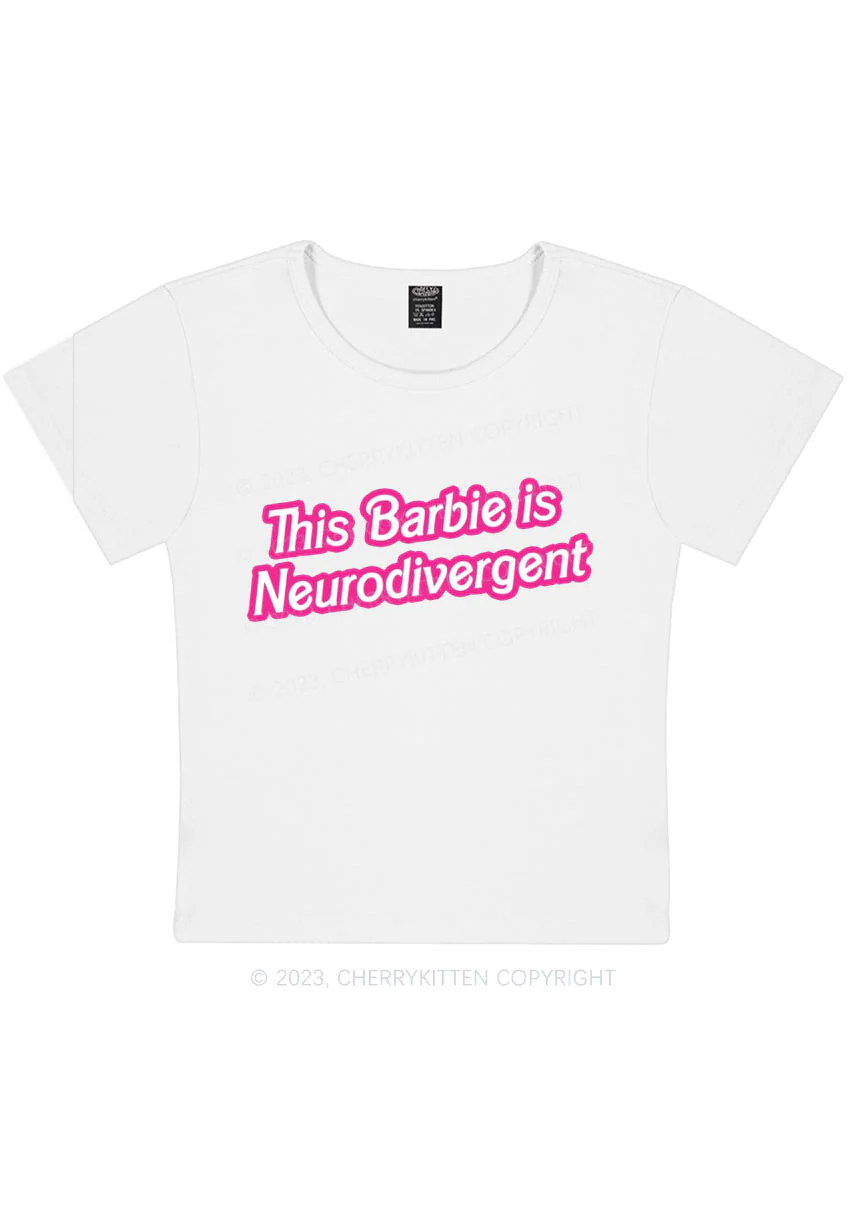 Curvy This Is Neurodivergent Y2K Baby Tee Cherrykitten - Image 3
