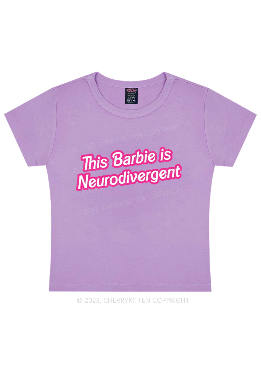 Curvy This Is Neurodivergent Y2K Baby Tee Cherrykitten - Image 4