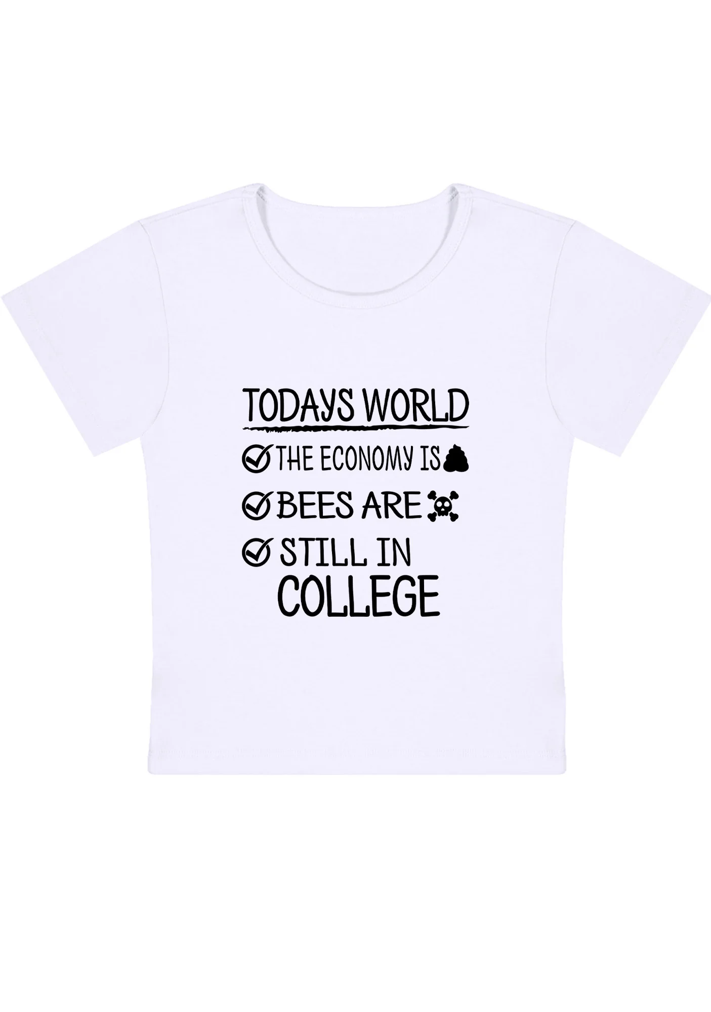 Curvy Todays World The Economy Is Shxt Baby Tee - Image 2