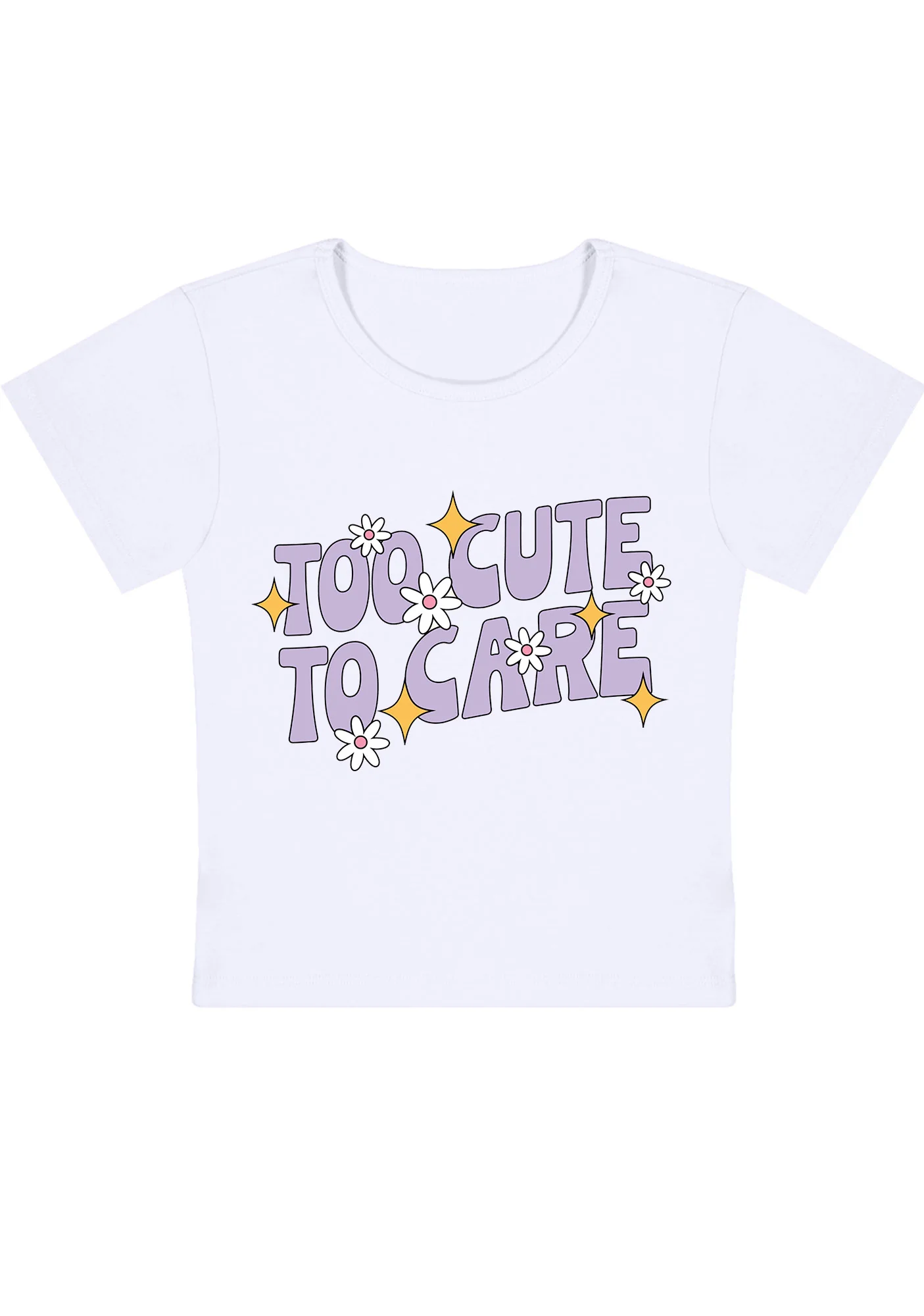 Curvy Too Cute To Care Baby Tee - Image 2