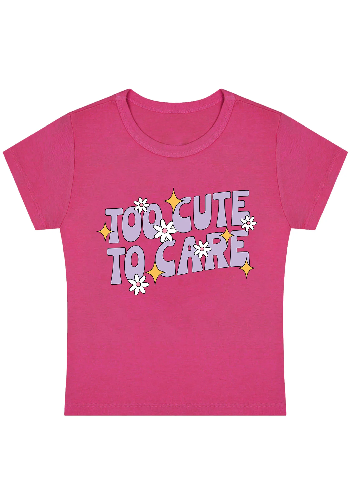 Curvy Too Cute To Care Baby Tee - Image 3