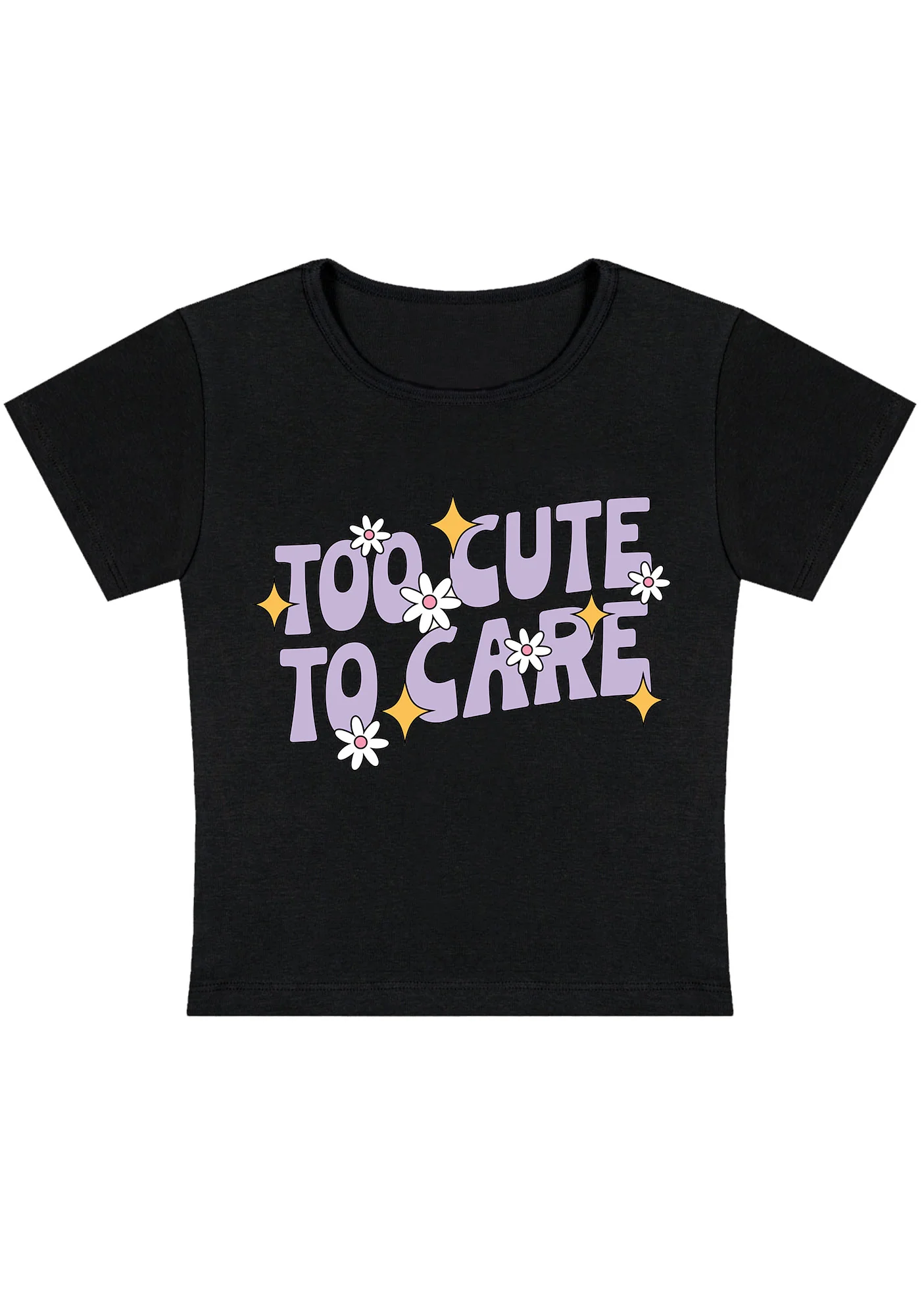 Curvy Too Cute To Care Baby Tee - Image 4