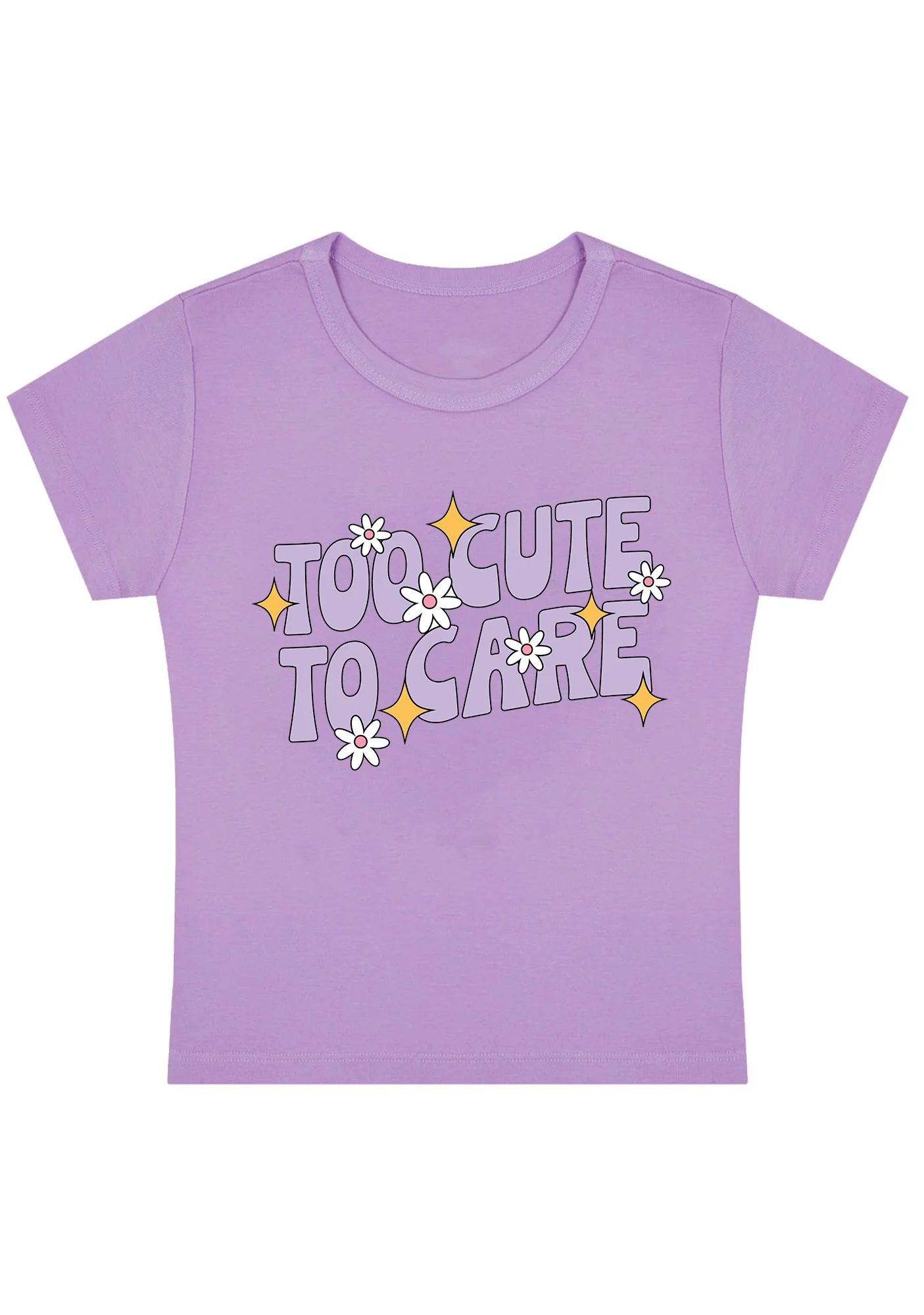 Curvy Too Cute To Care Baby Tee - Image 5