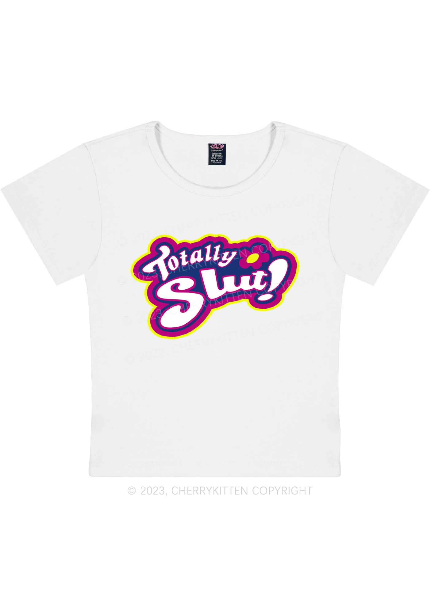 Curvy Totally Slxt Y2K Baby Tee Cherrykitten - Image 3