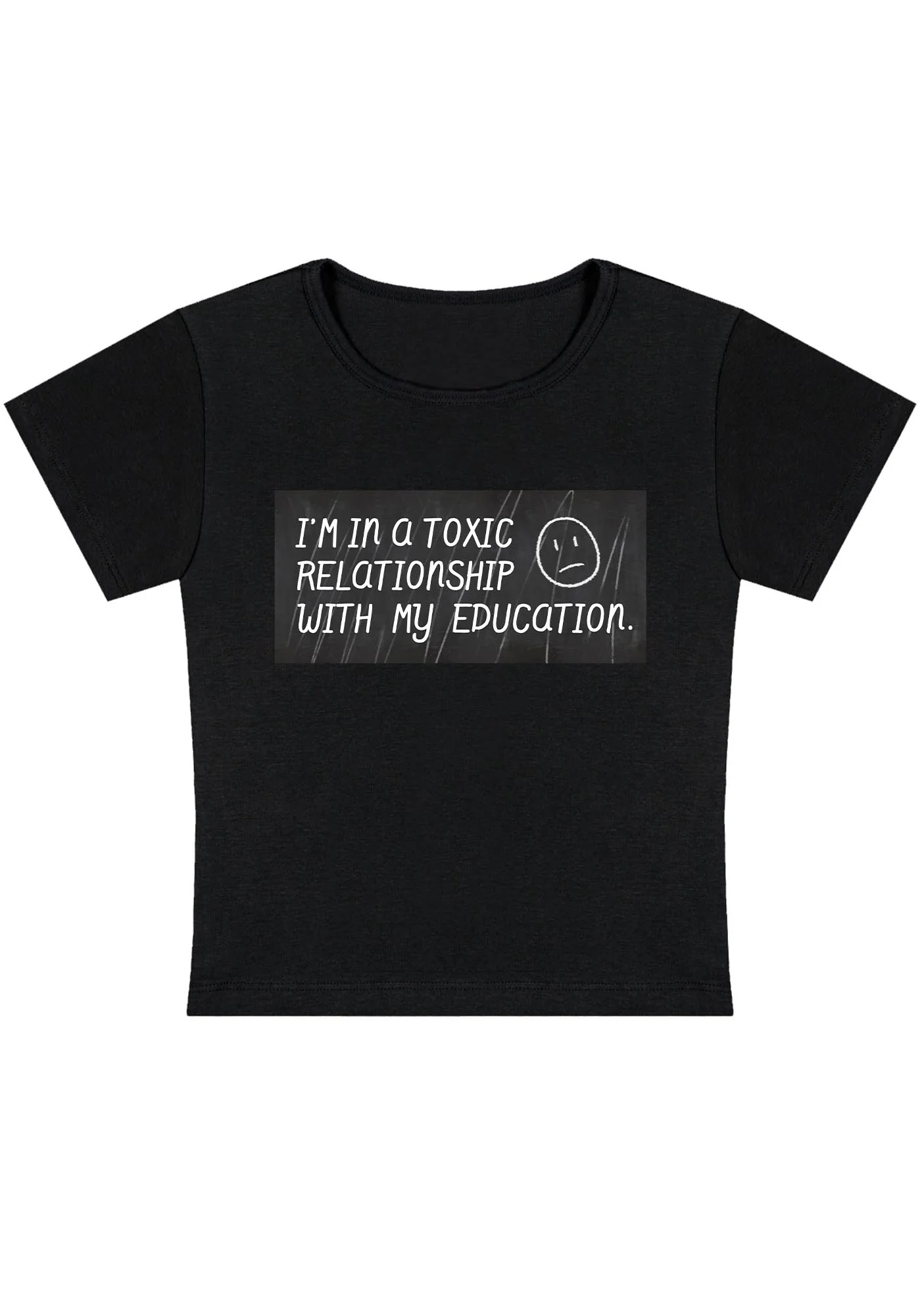 Curvy Toxic Relationship Education Baby Tee - Image 2