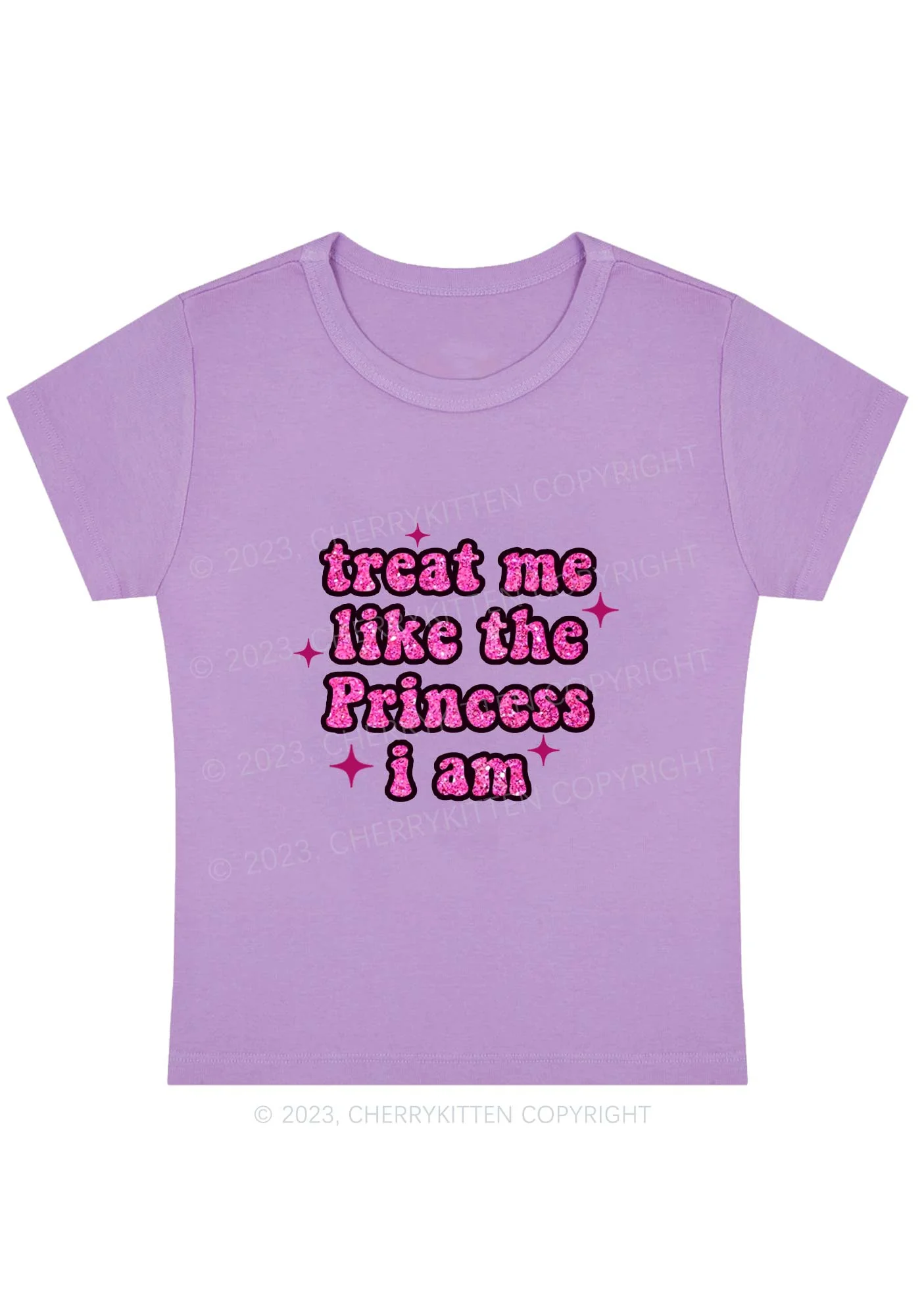 Curvy Treat Me Like The Princess I Am Y2K Baby Tee Cherrykitten - Image 2