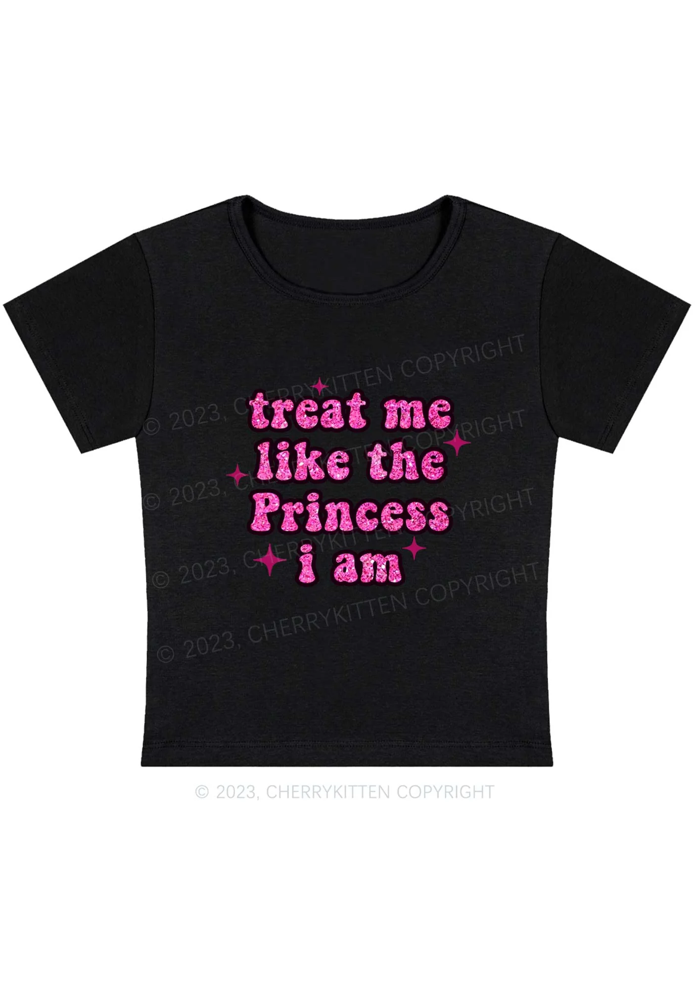 Curvy Treat Me Like The Princess I Am Y2K Baby Tee Cherrykitten - Image 3