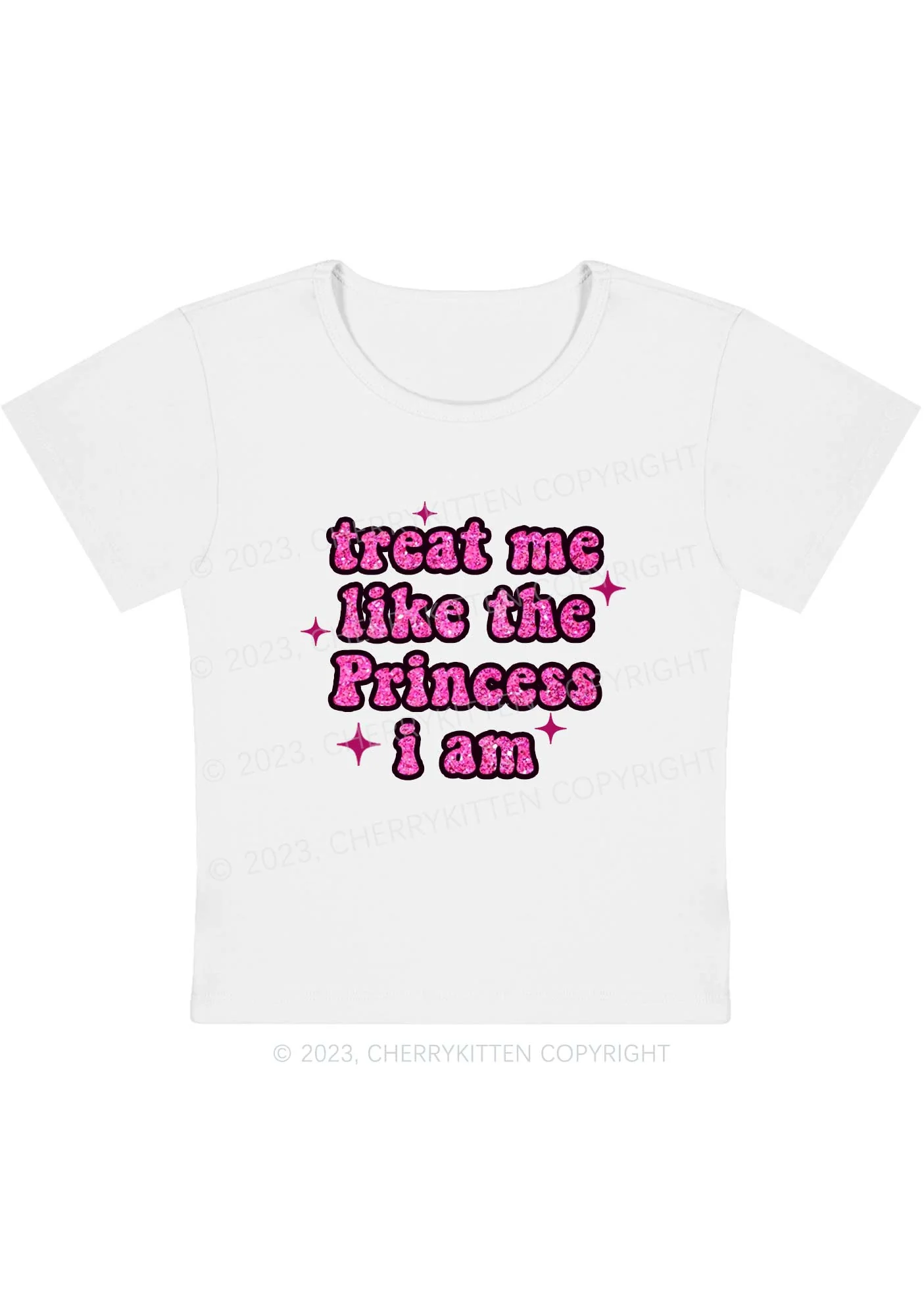 Curvy Treat Me Like The Princess I Am Y2K Baby Tee Cherrykitten - Image 4