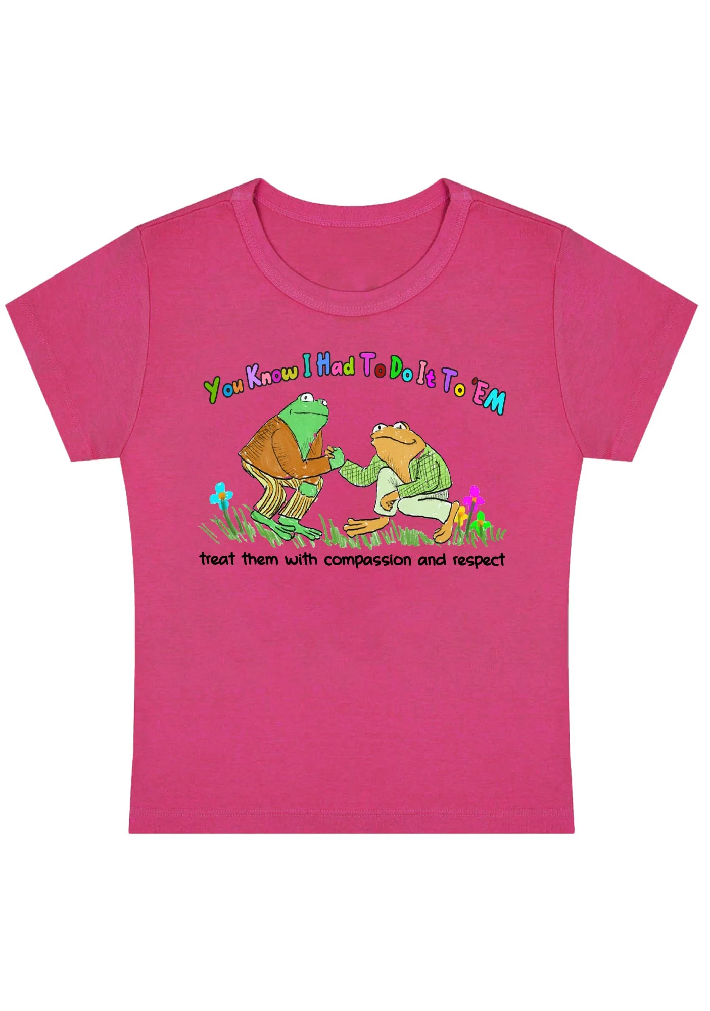 Curvy Treat Them With Compassion And Respect Baby Tee - Image 5