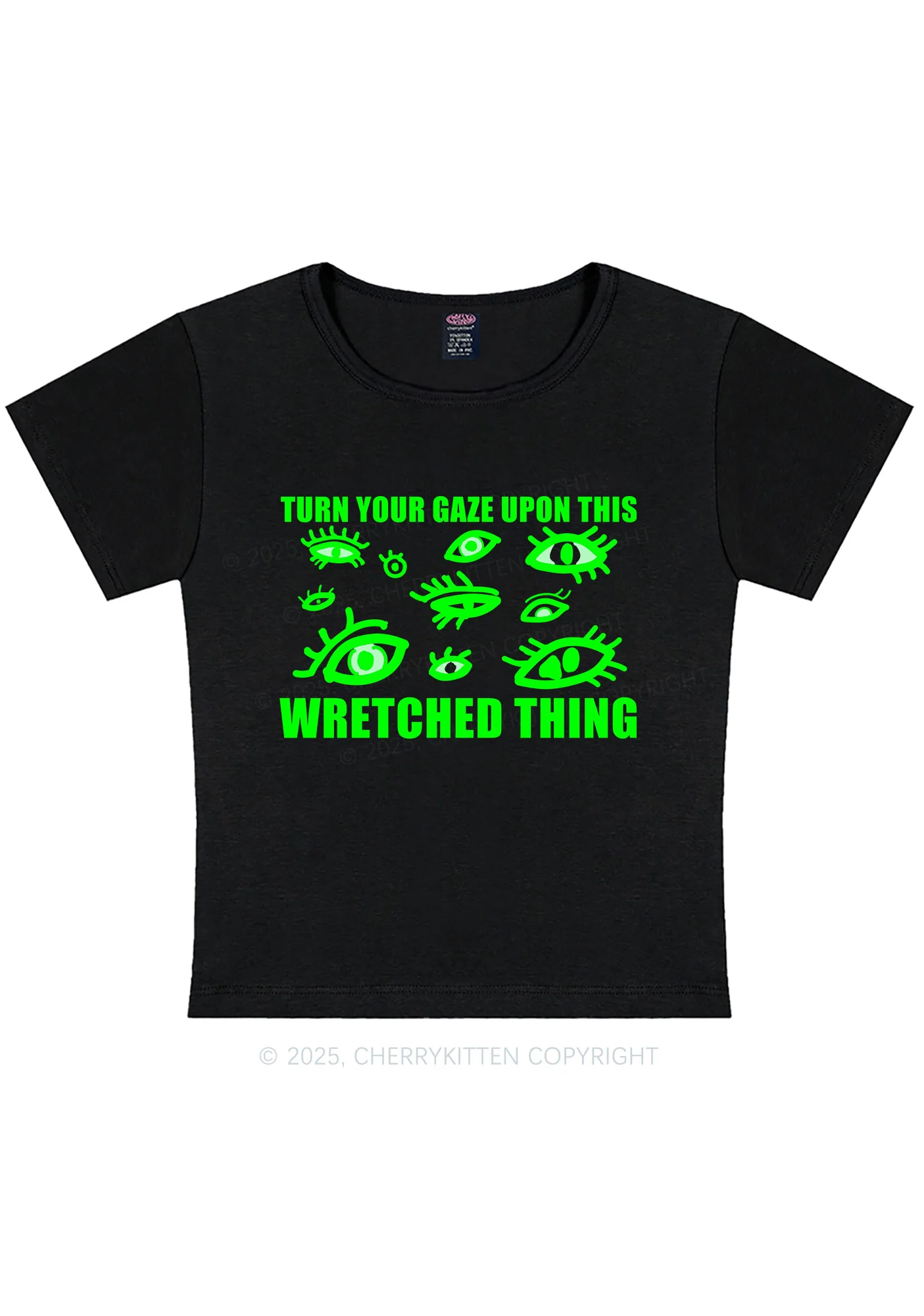 Curvy Turn Your Gaze Upon This Y2K Baby Tee Cherrykitten - Image 2