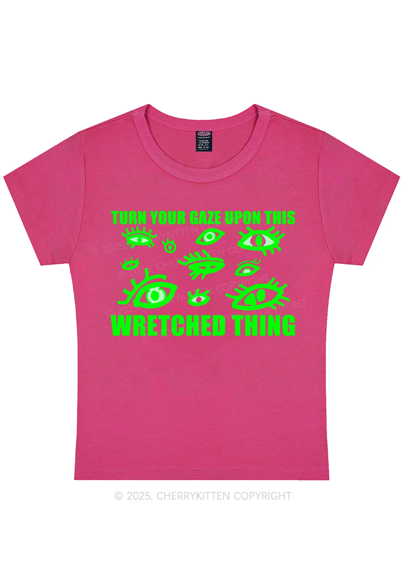 Curvy Turn Your Gaze Upon This Y2K Baby Tee Cherrykitten - Image 3