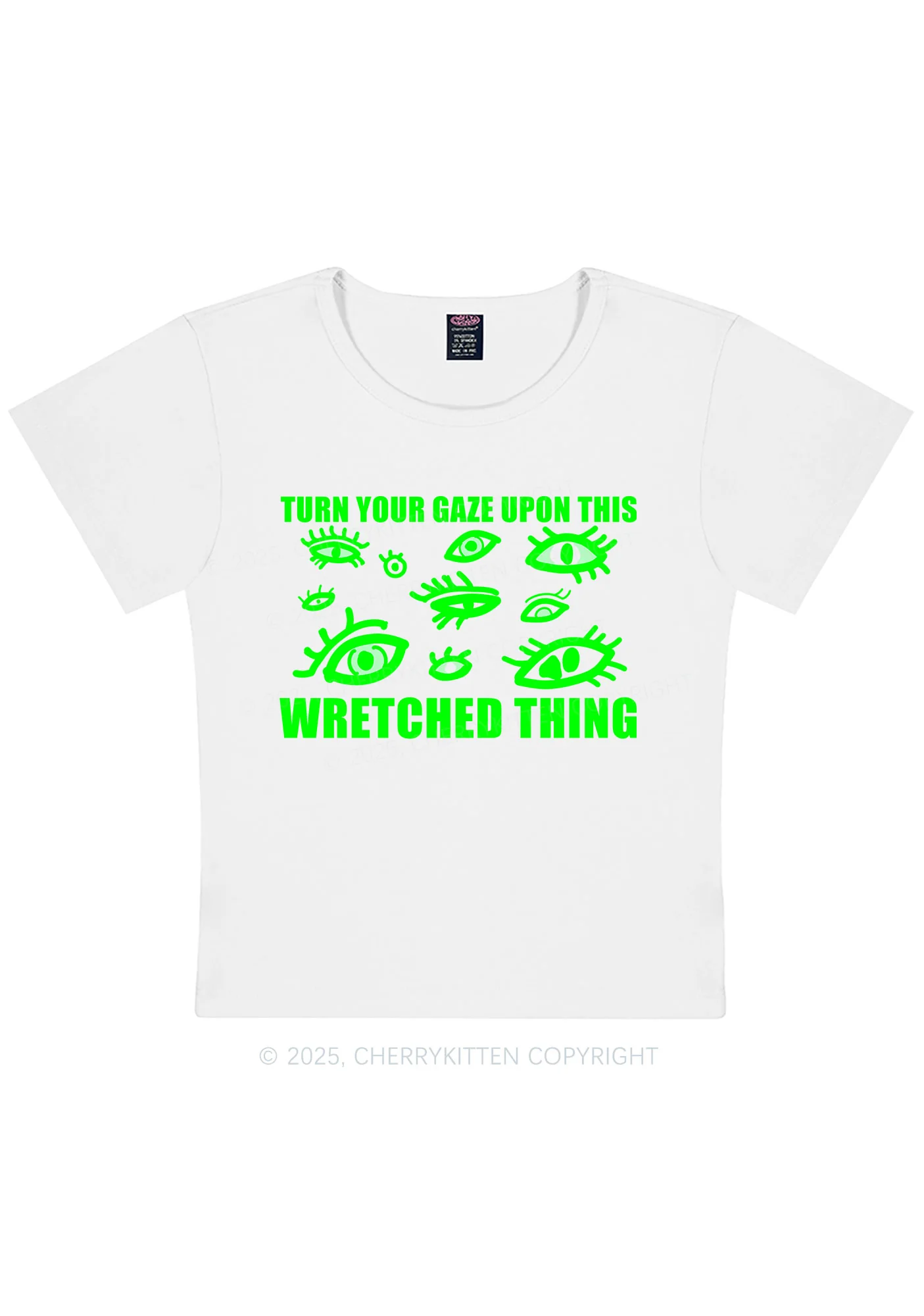 Curvy Turn Your Gaze Upon This Y2K Baby Tee Cherrykitten - Image 4