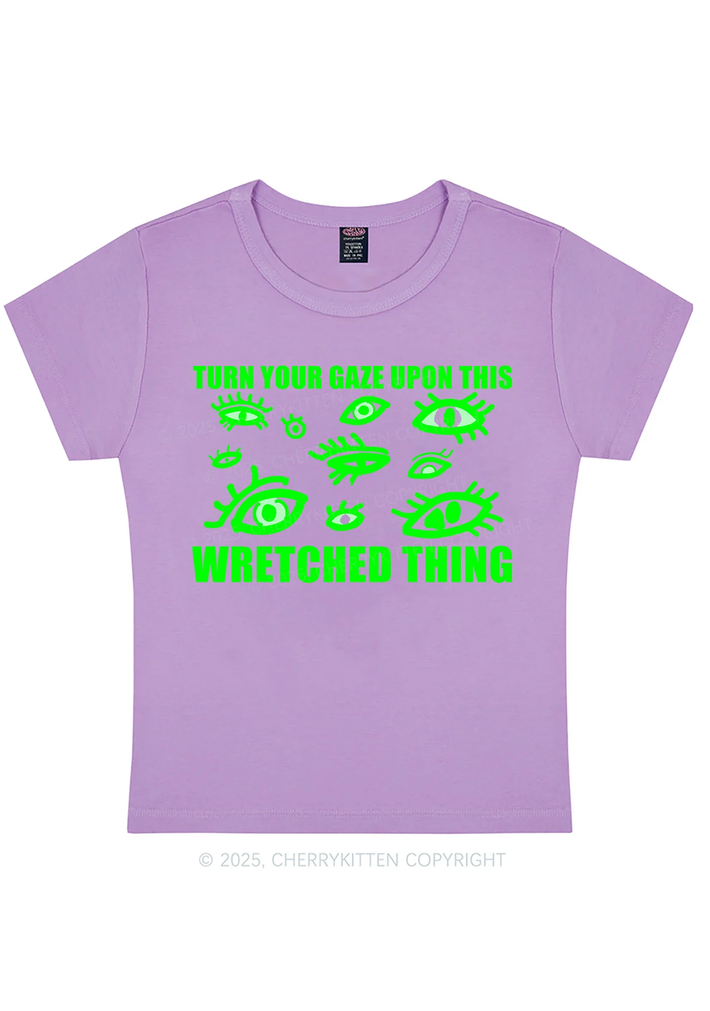 Curvy Turn Your Gaze Upon This Y2K Baby Tee Cherrykitten - Image 5