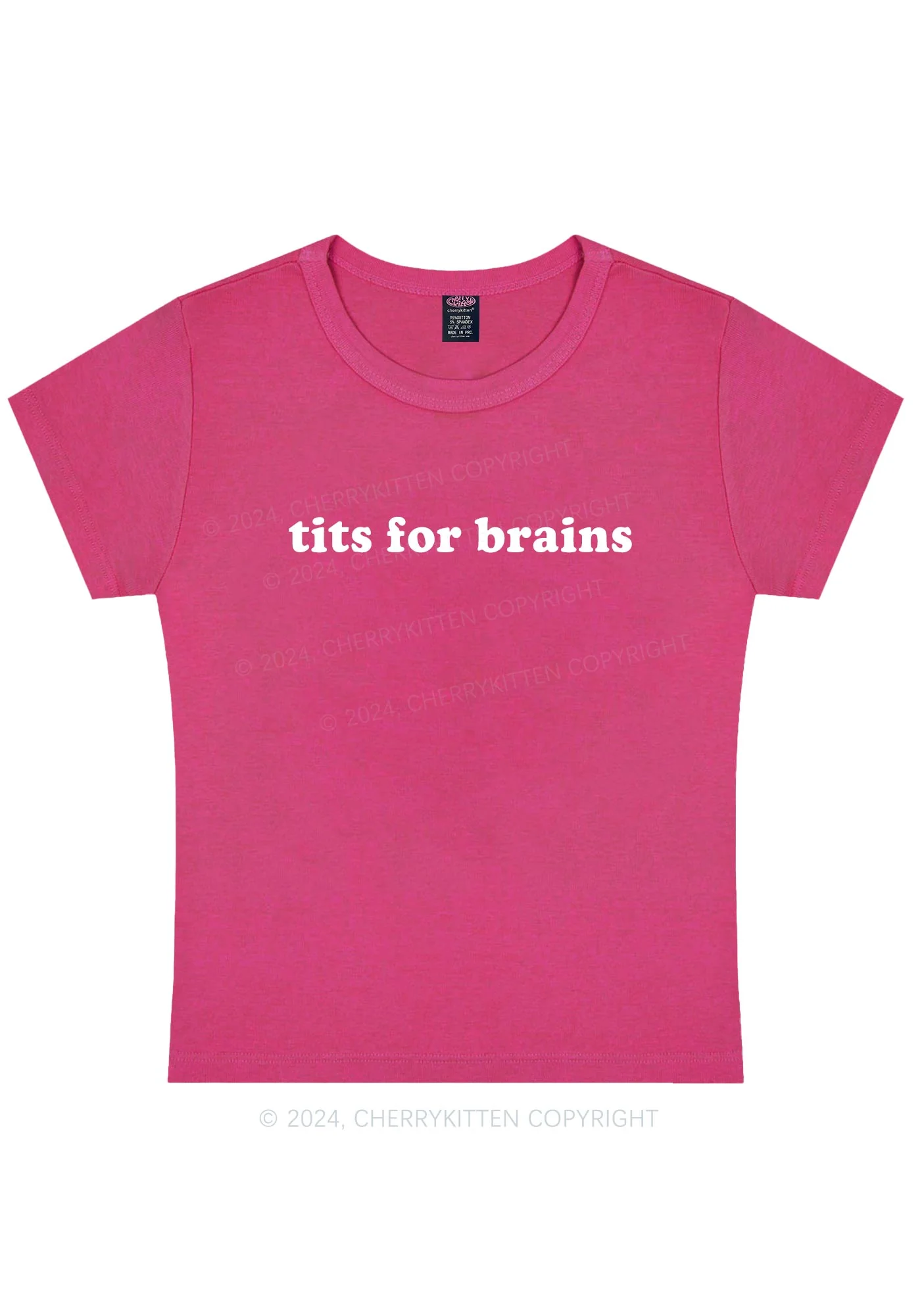 Curvy Txts For Brains Y2K Baby Tee Cherrykitten - Image 2
