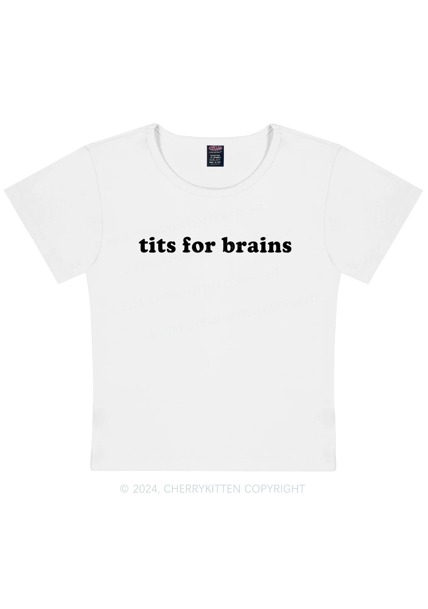 Curvy Txts For Brains Y2K Baby Tee Cherrykitten - Image 4