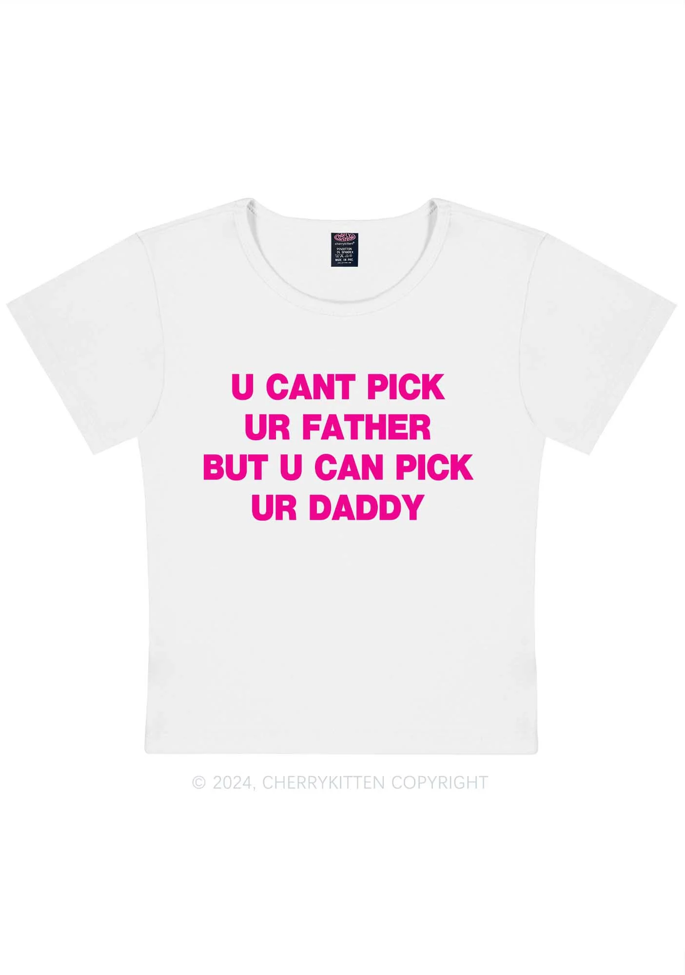 Curvy U Can Pick Ur Daddy Y2K Baby Tee Cherrykitten - Image 4