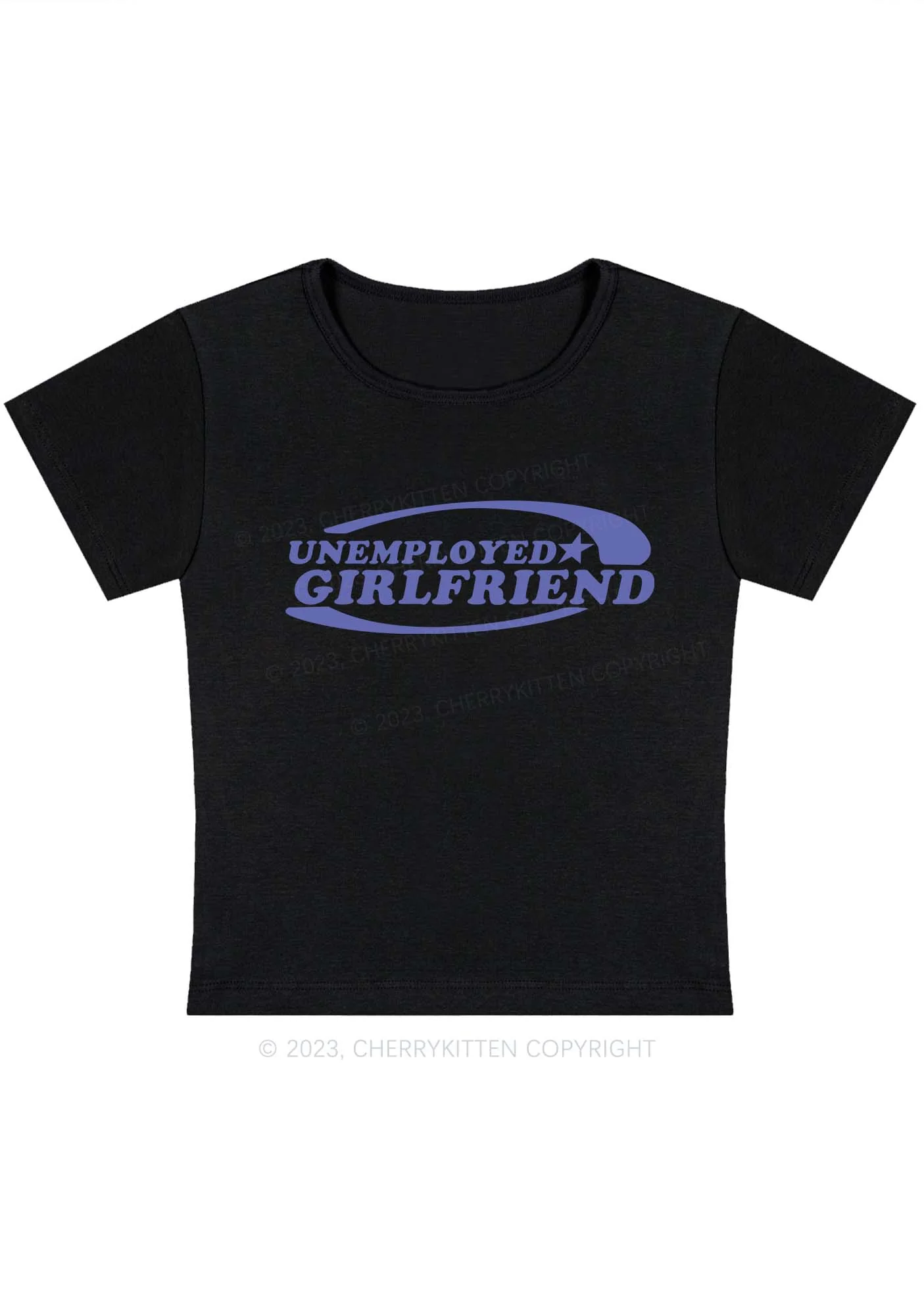 Curvy Unemployed Girlfriend Star Baby Tee Cherrykitten - Image 3