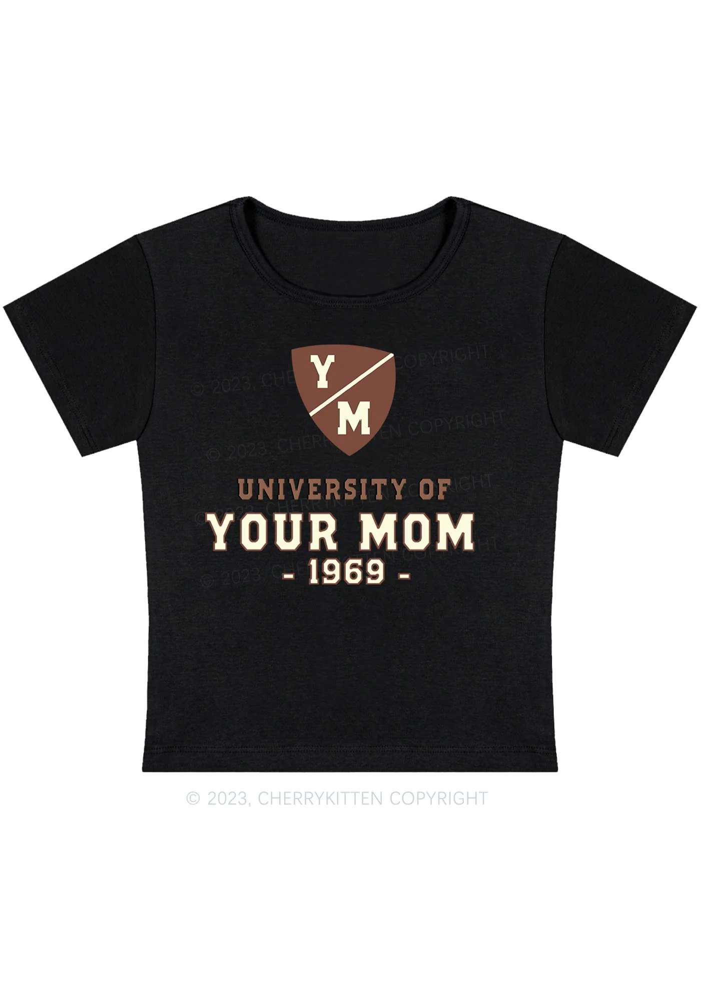 Curvy University Of Your Mom 1969 Baby Tee Cherrykitten - Image 2