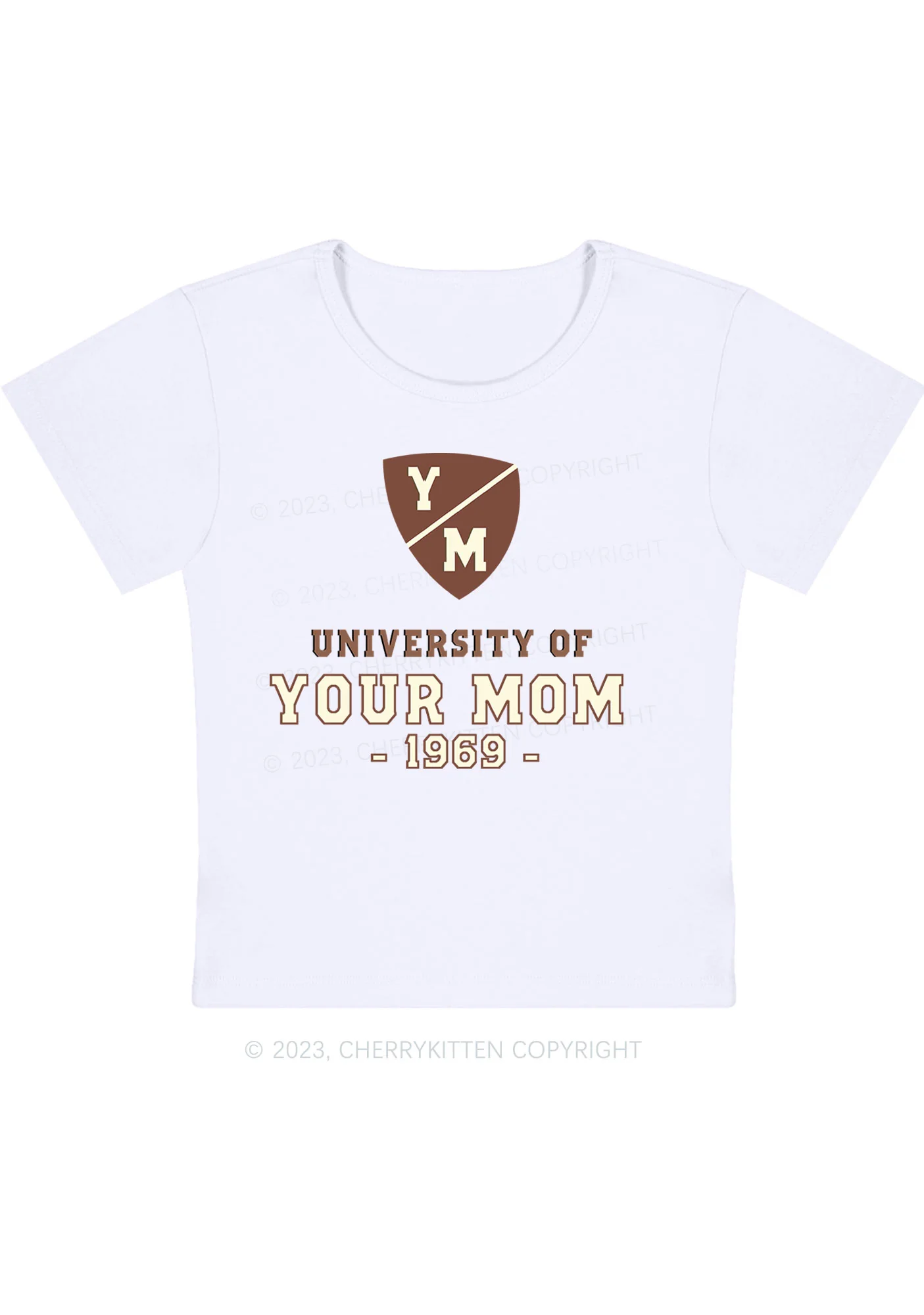 Curvy University Of Your Mom 1969 Baby Tee Cherrykitten - Image 3