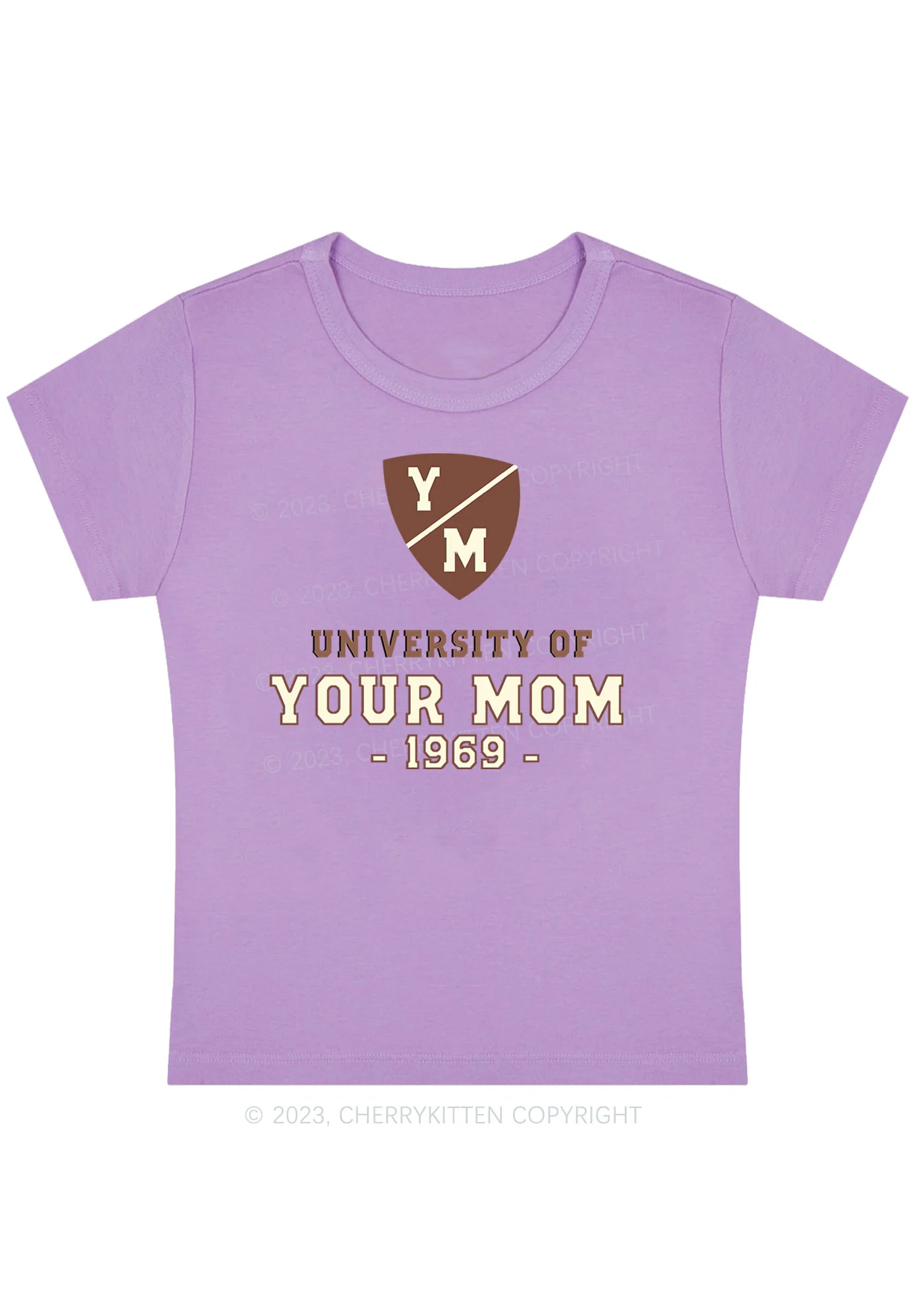Curvy University Of Your Mom 1969 Baby Tee Cherrykitten - Image 4