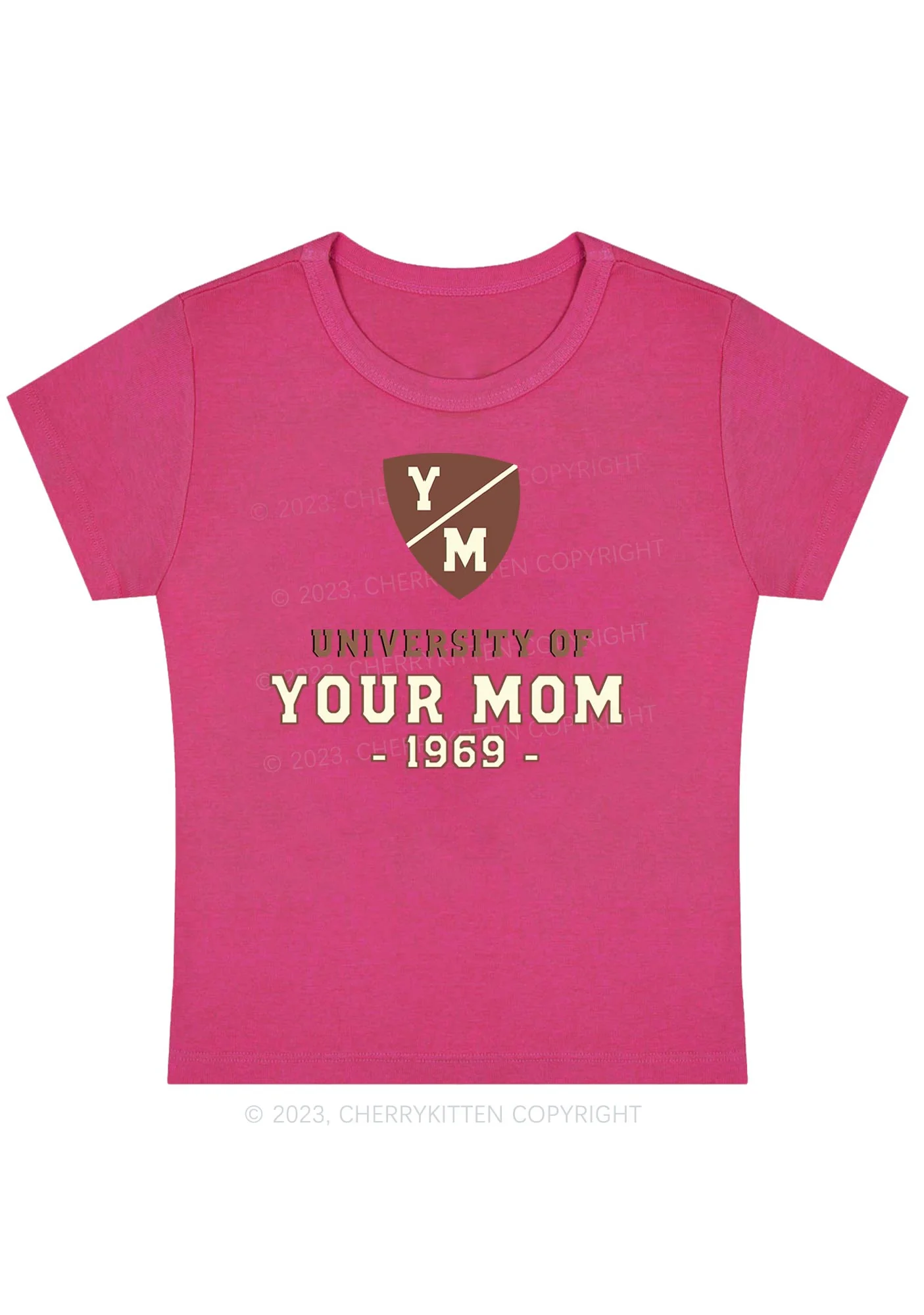 Curvy University Of Your Mom 1969 Baby Tee Cherrykitten - Image 5