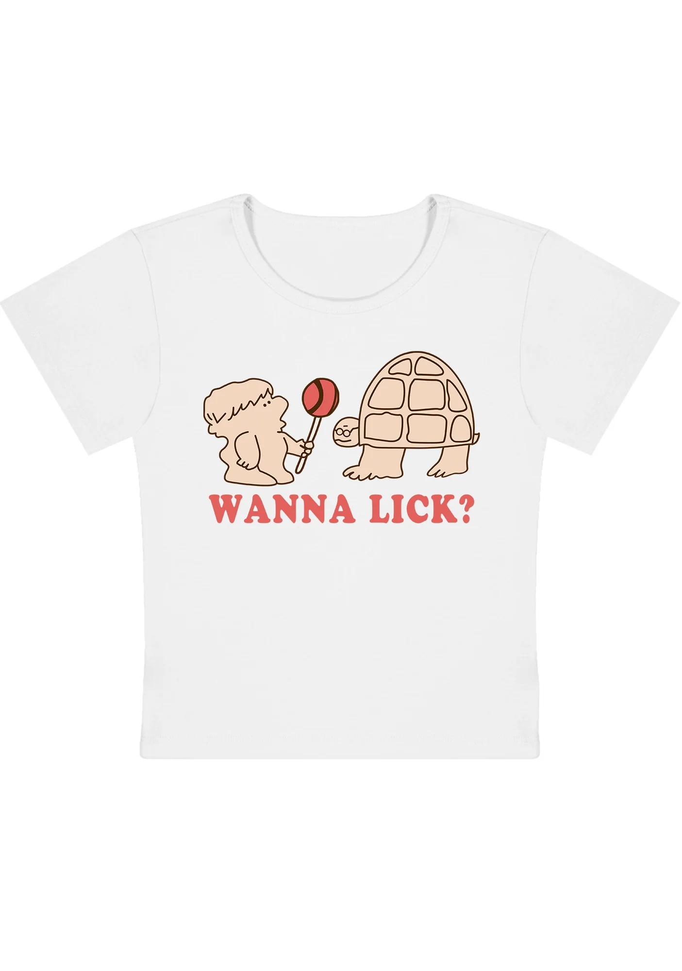 Curvy Wanna Lick Lollipop  Baby Tee - Image 2