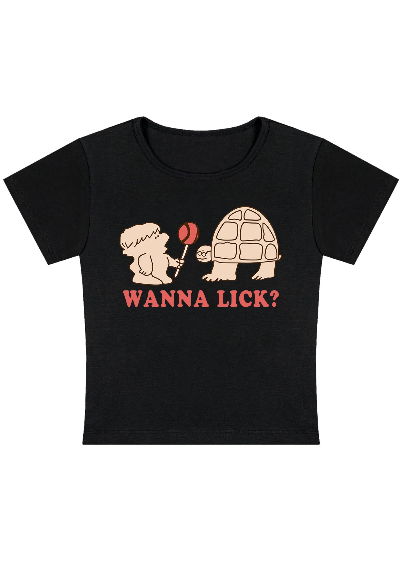 Curvy Wanna Lick Lollipop  Baby Tee - Image 3