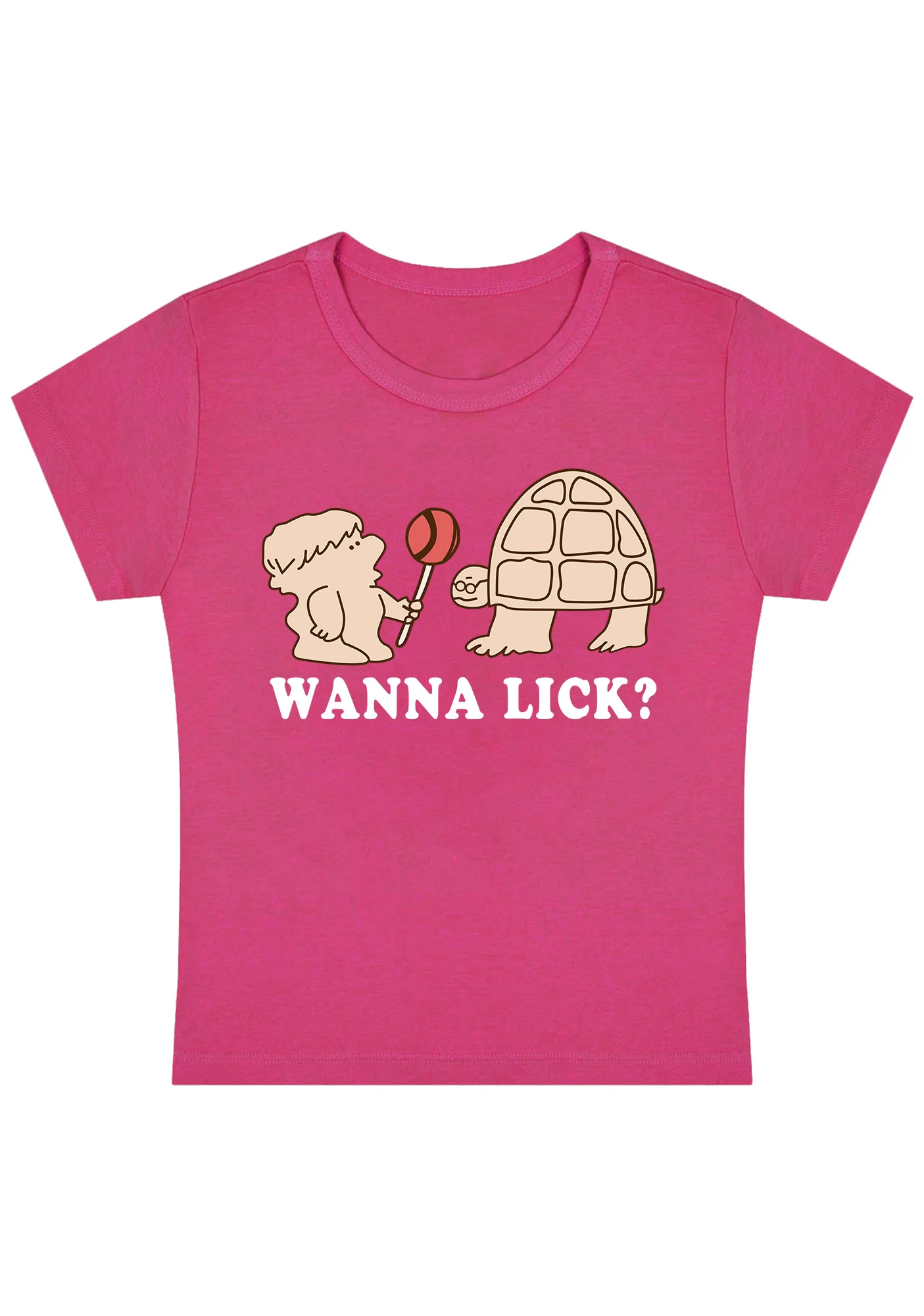 Curvy Wanna Lick Lollipop  Baby Tee - Image 4