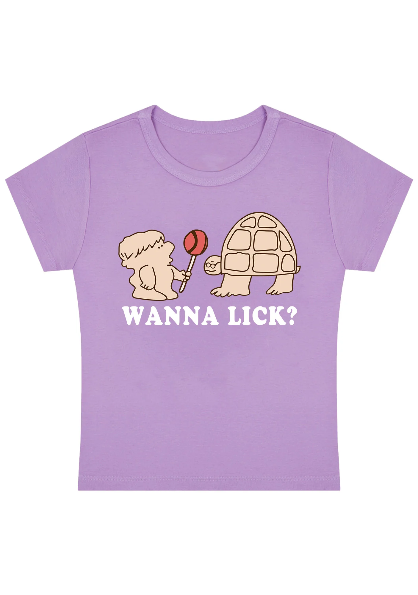 Curvy Wanna Lick Lollipop  Baby Tee - Image 5
