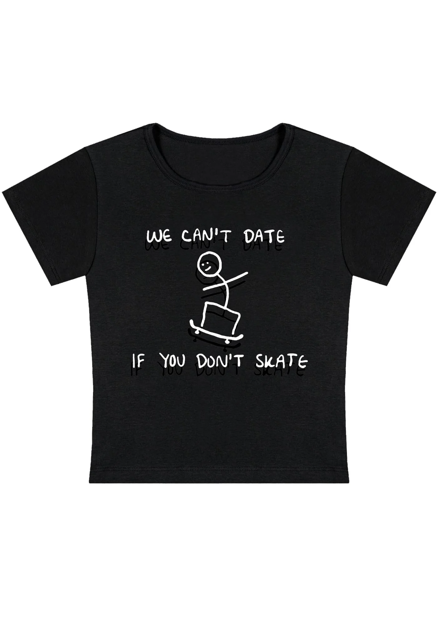 Curvy We Can't Date If You Don't Skate Baby Tee - Image 2