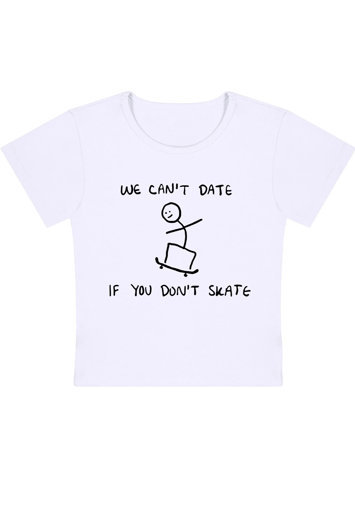 Curvy We Can't Date If You Don't Skate Baby Tee - Image 3