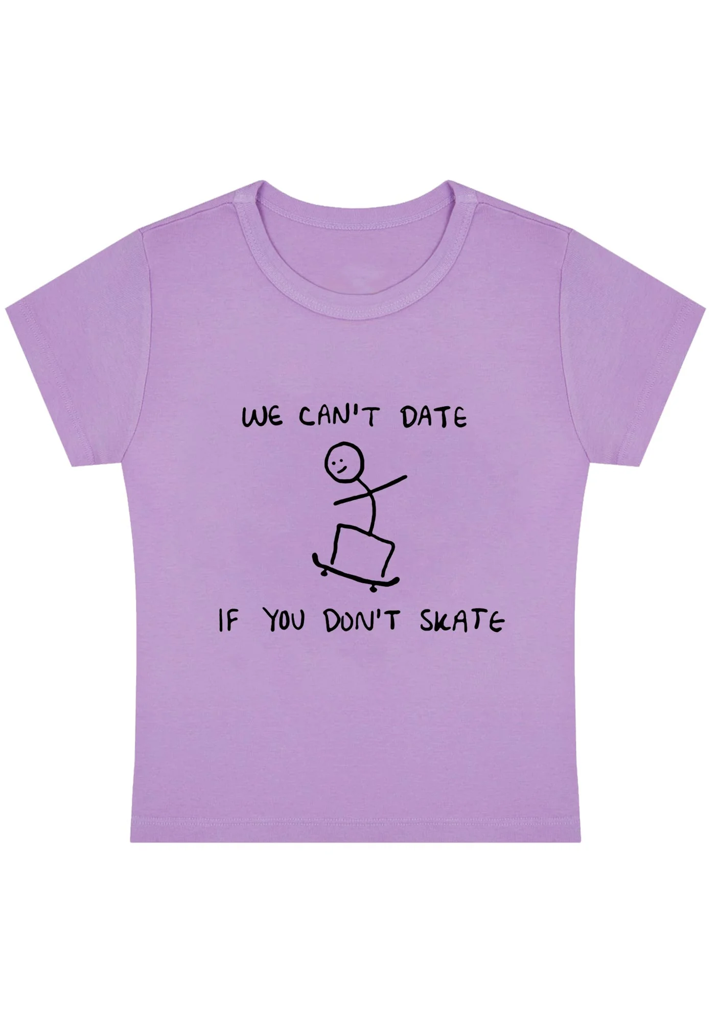 Curvy We Can't Date If You Don't Skate Baby Tee - Image 4