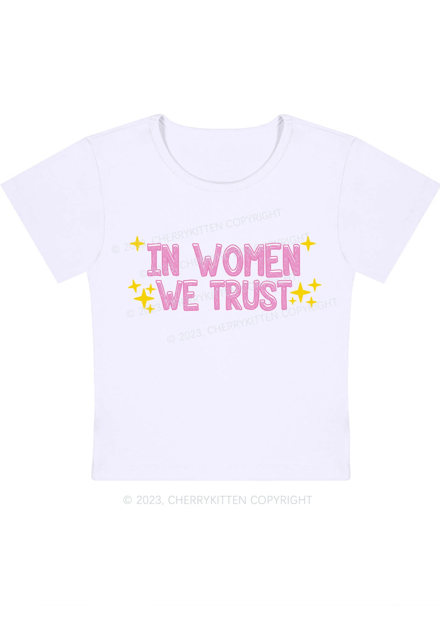 Curvy We Trust Women Baby Tee Cherrykitten - Image 2