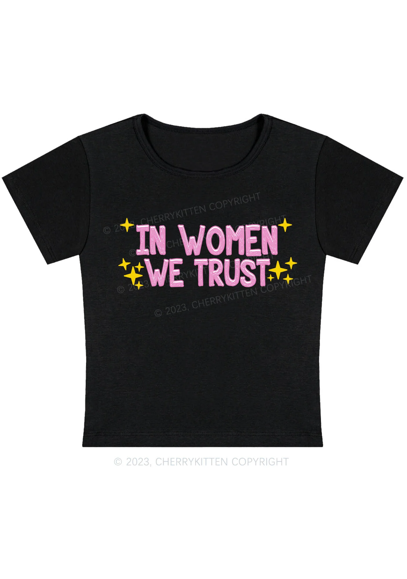 Curvy We Trust Women Baby Tee Cherrykitten - Image 3