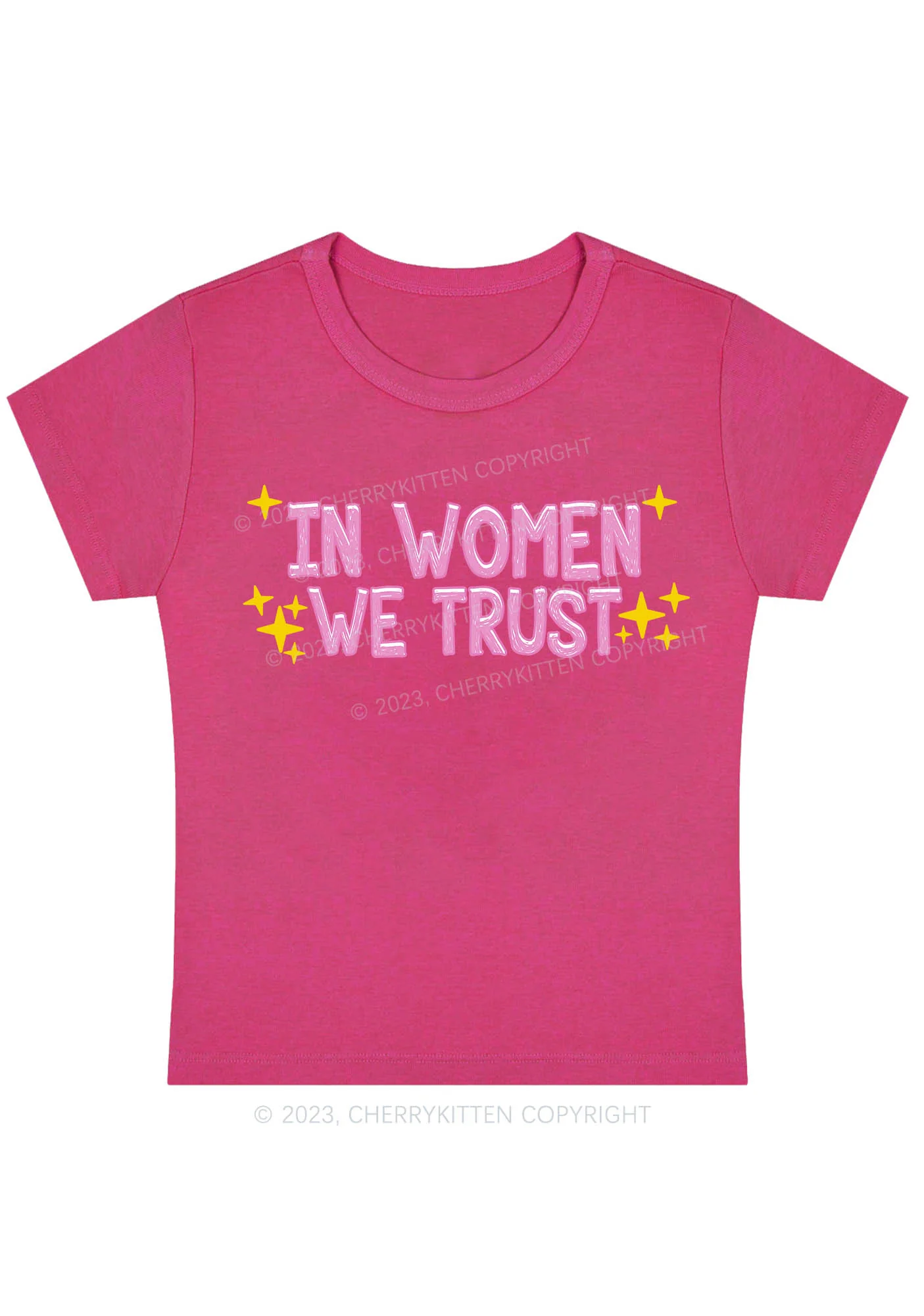 Curvy We Trust Women Baby Tee Cherrykitten - Image 4