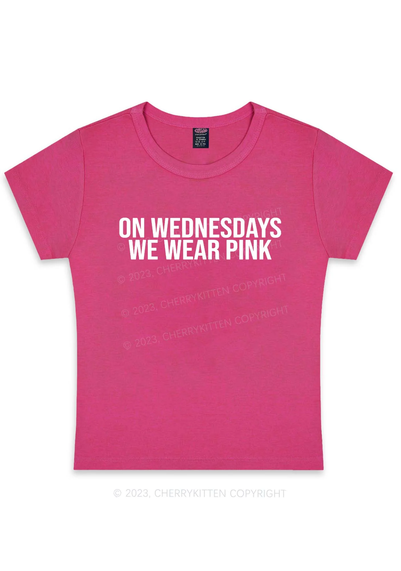 Curvy We Wear Pink Y2K Baby Tee Cherrykitten - Image 2