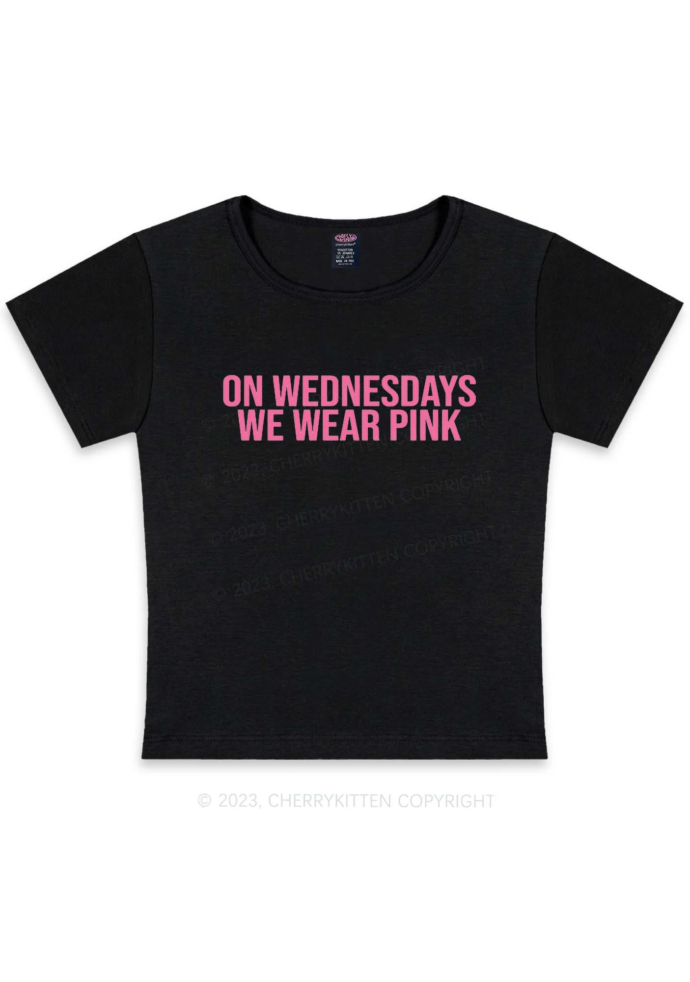 Curvy We Wear Pink Y2K Baby Tee Cherrykitten - Image 3