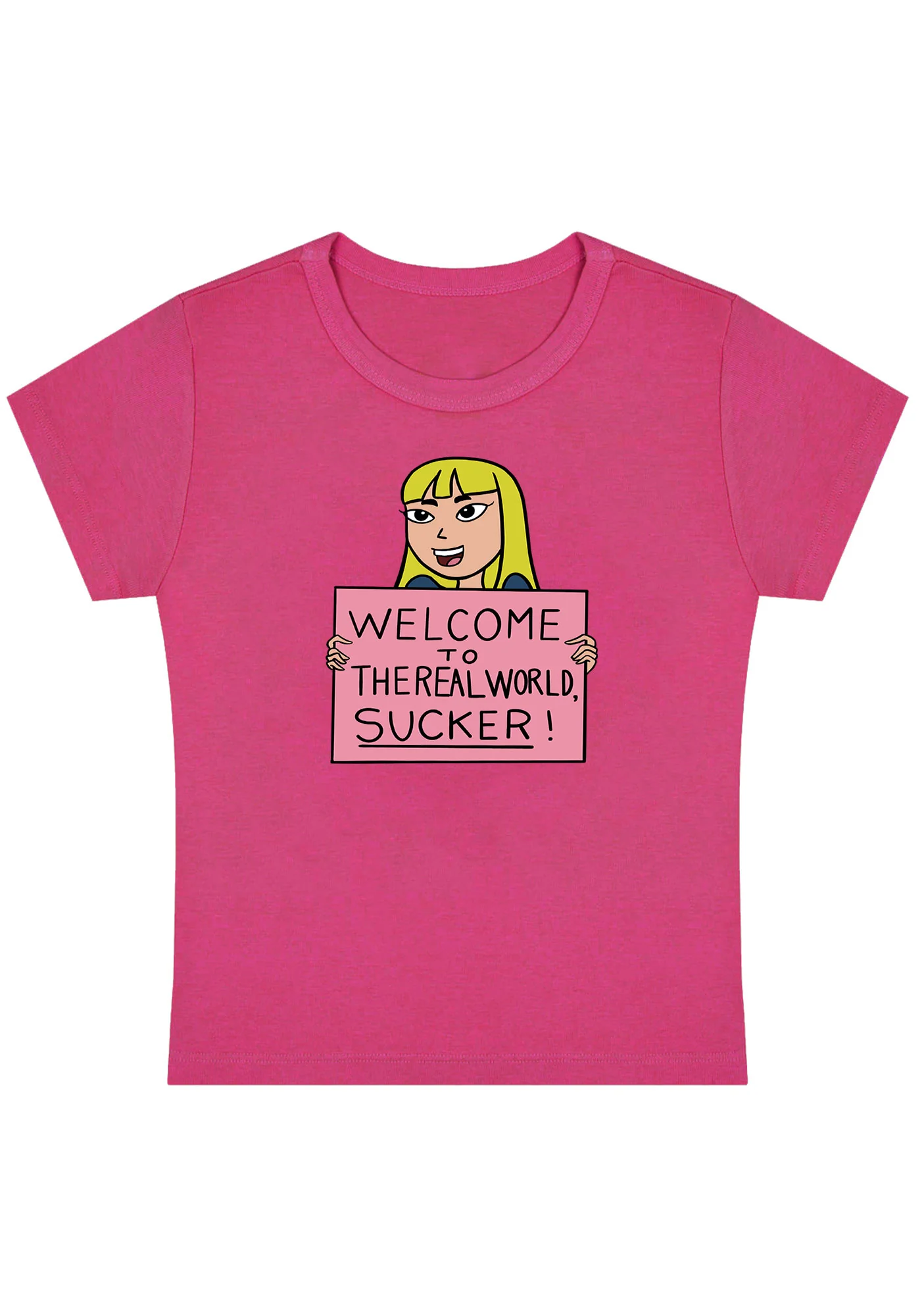 Curvy Welcome To The Real World Baby Tee - Image 5