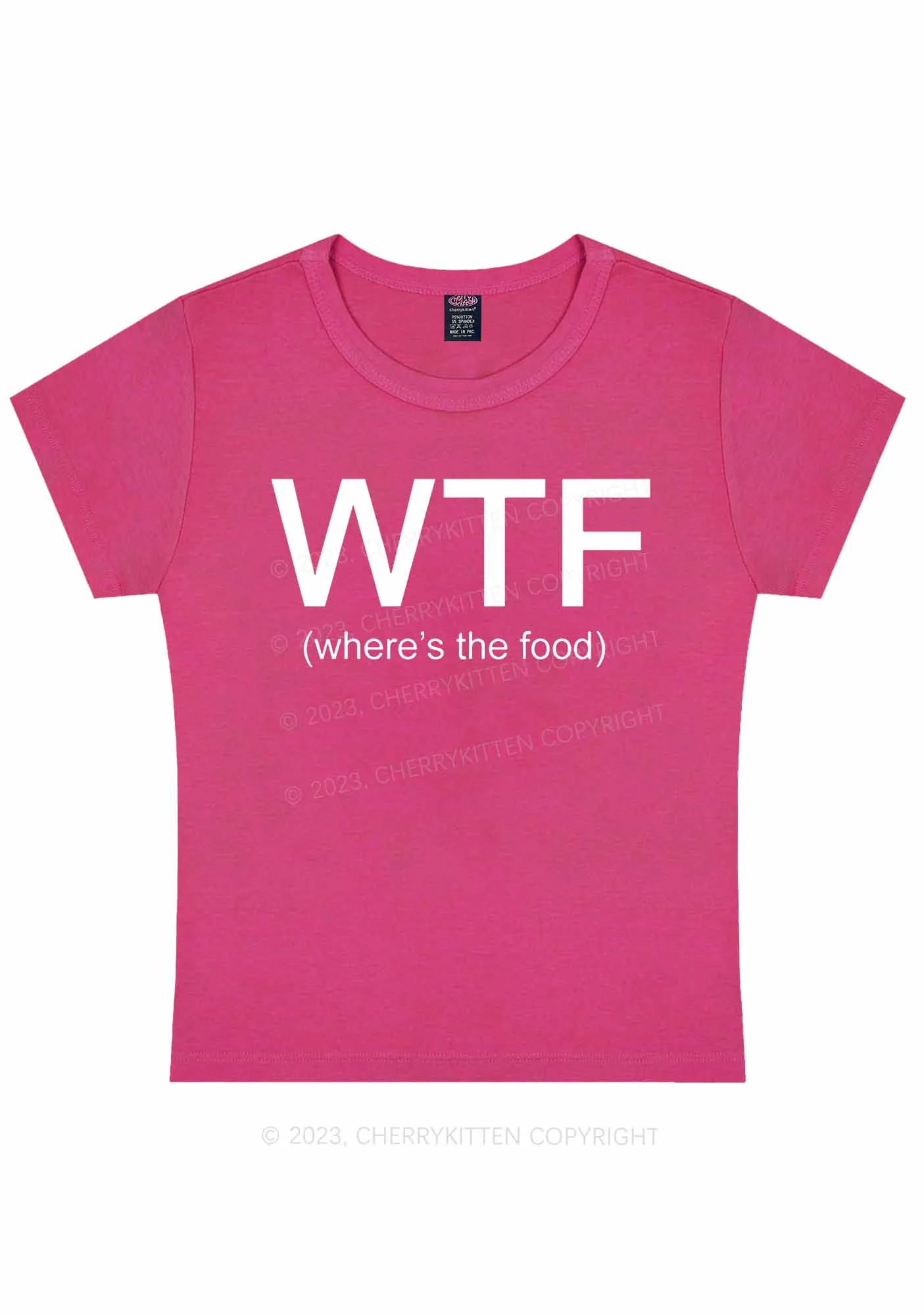 Curvy Where's The Food Y2K Baby Tee Cherrykitten - Image 5