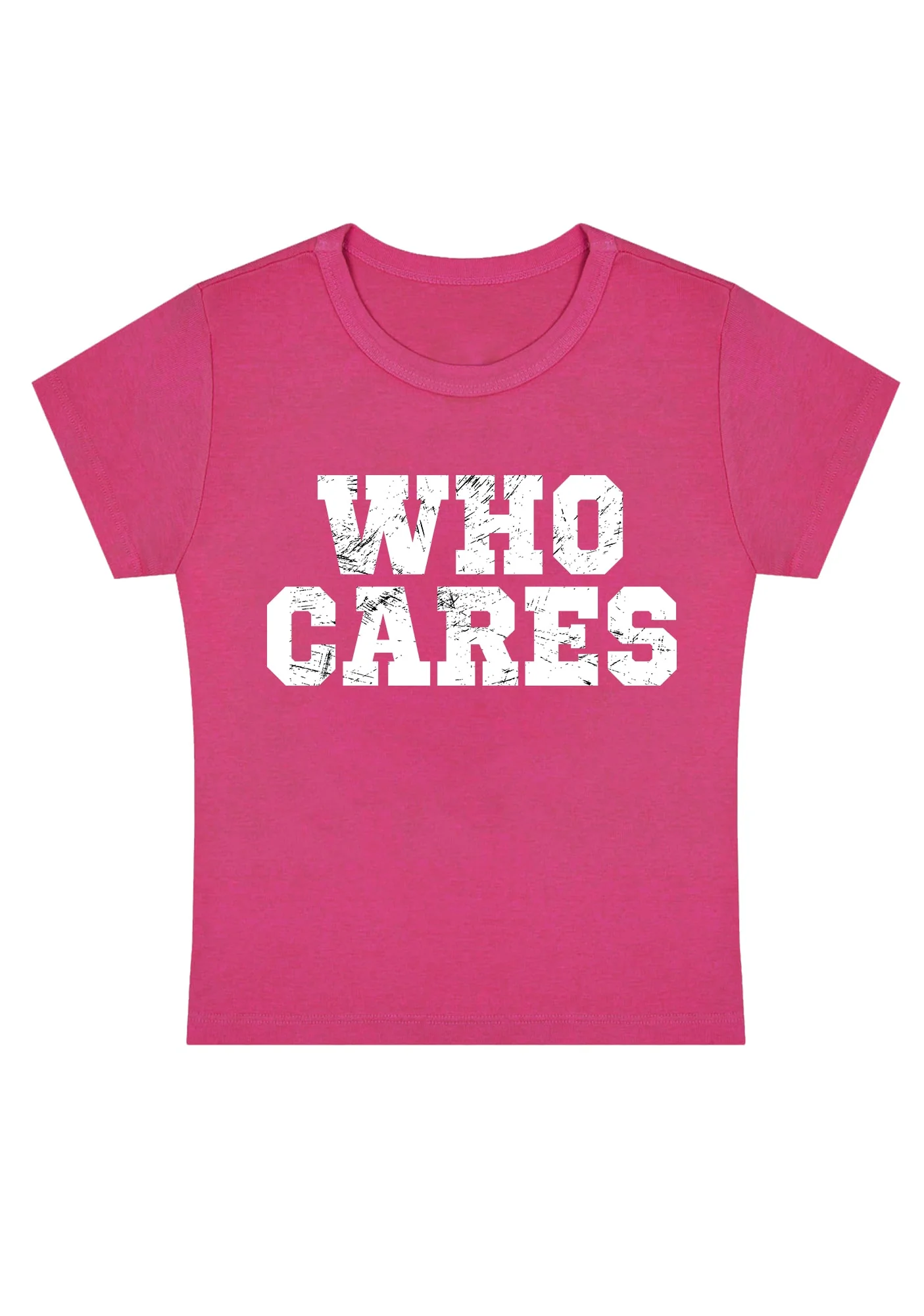 Curvy Who Cares Baby Tee - Image 2